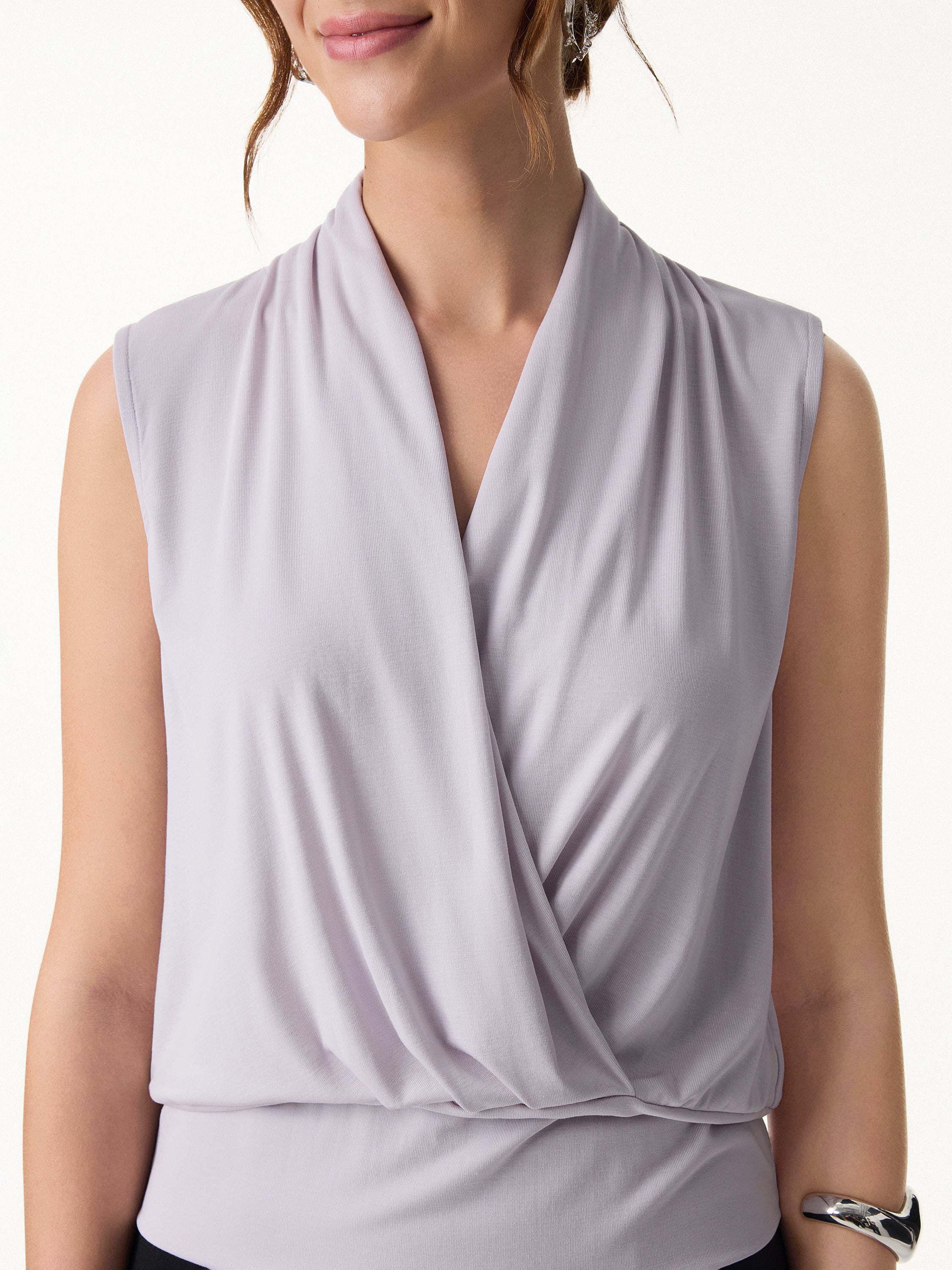 Matte Smooth Smooth Surplice Sleeveless Top - Image 8