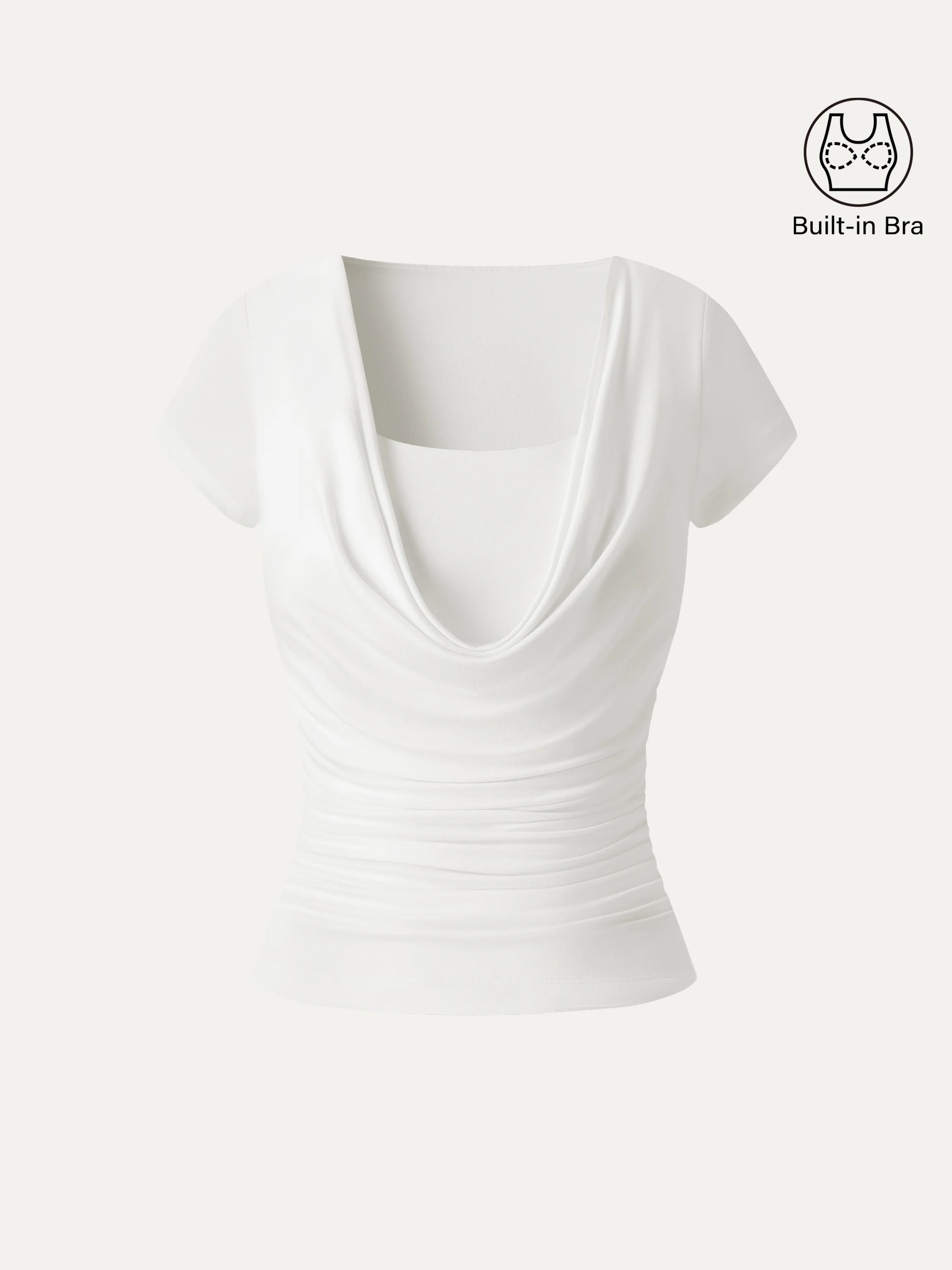 Smoothing Cowl Neck Ruched Bra Top - Image 11