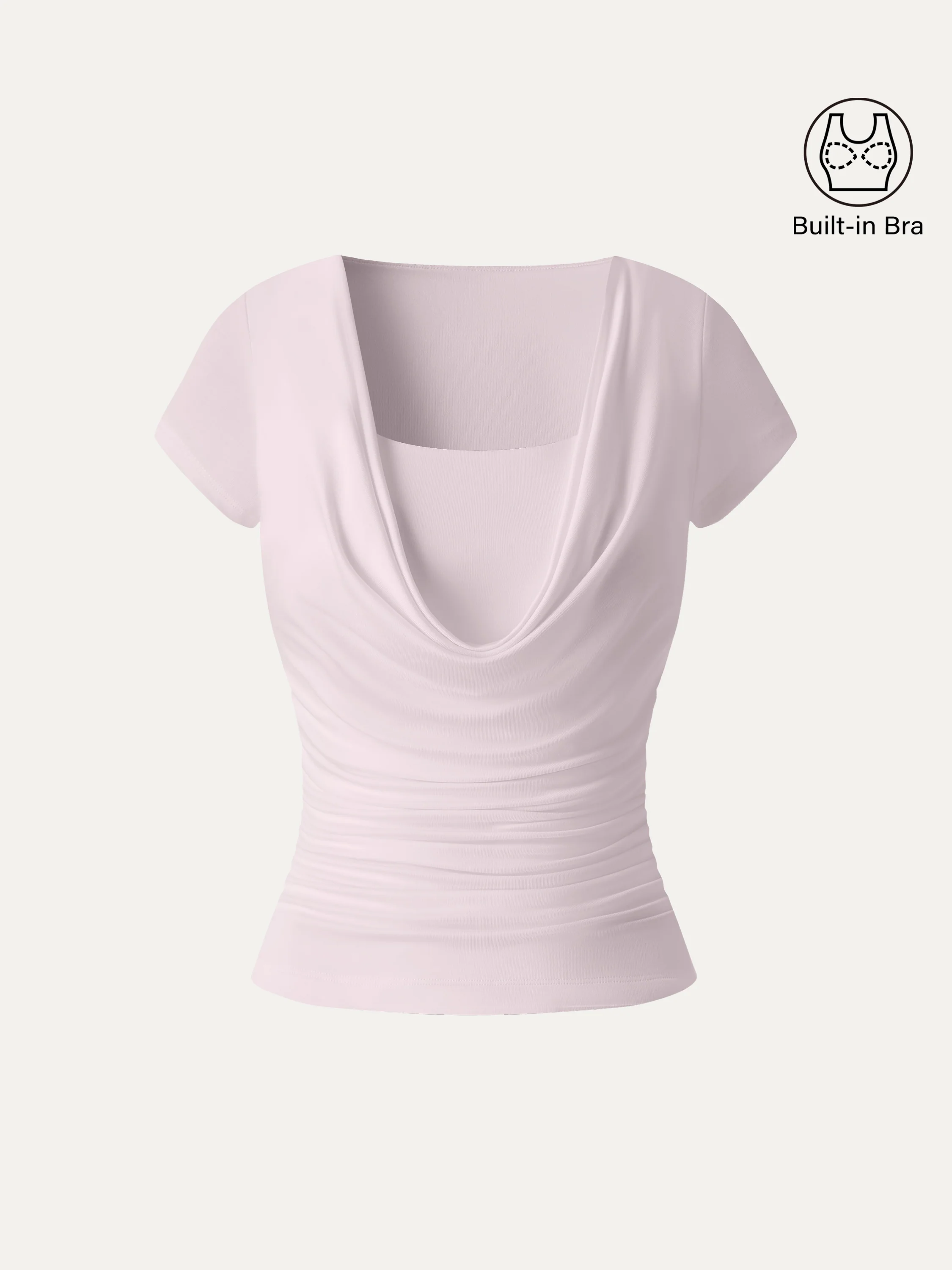 Smoothing Cowl Neck Ruched Bra Top - Image 12