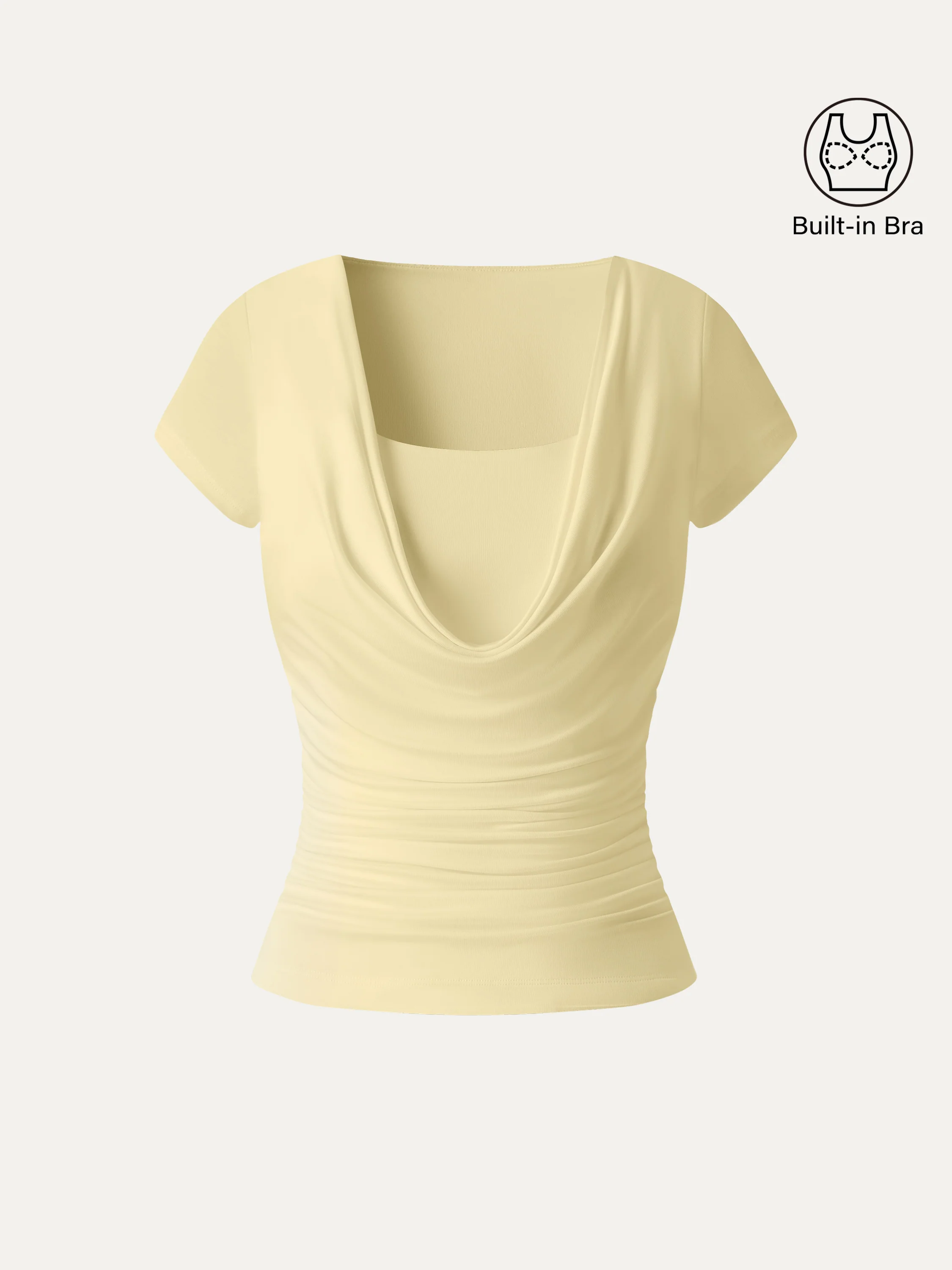 Smoothing Cowl Neck Ruched Bra Top - Image 13