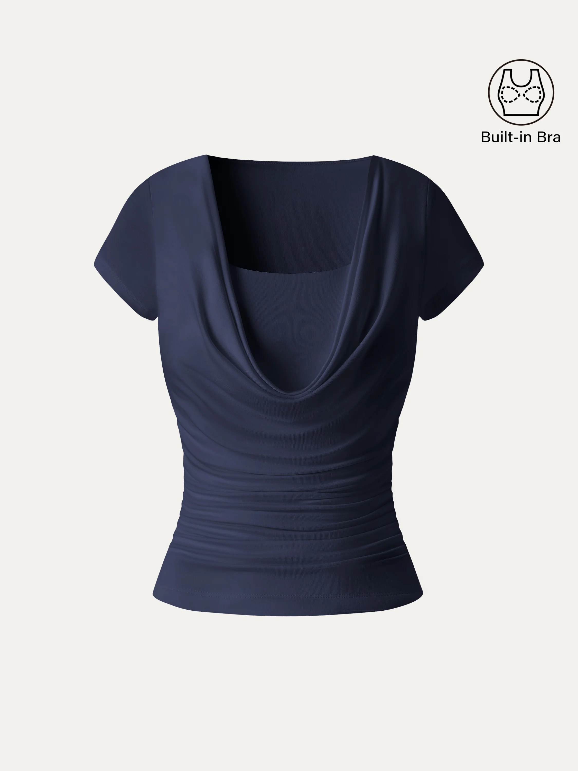 Smoothing Cowl Neck Ruched Bra Top - Image 15