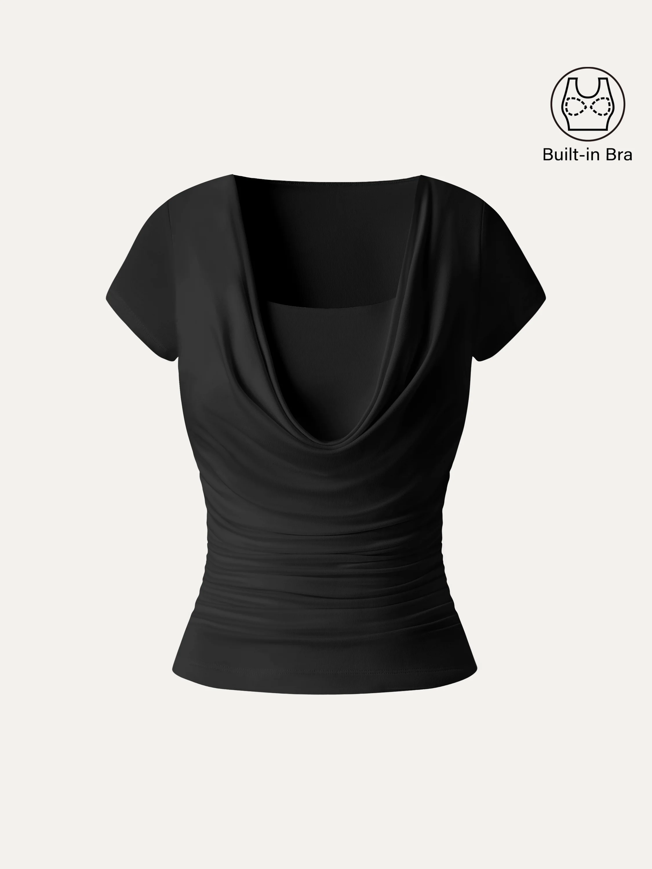 Smoothing Cowl Neck Ruched Bra Top - Image 16