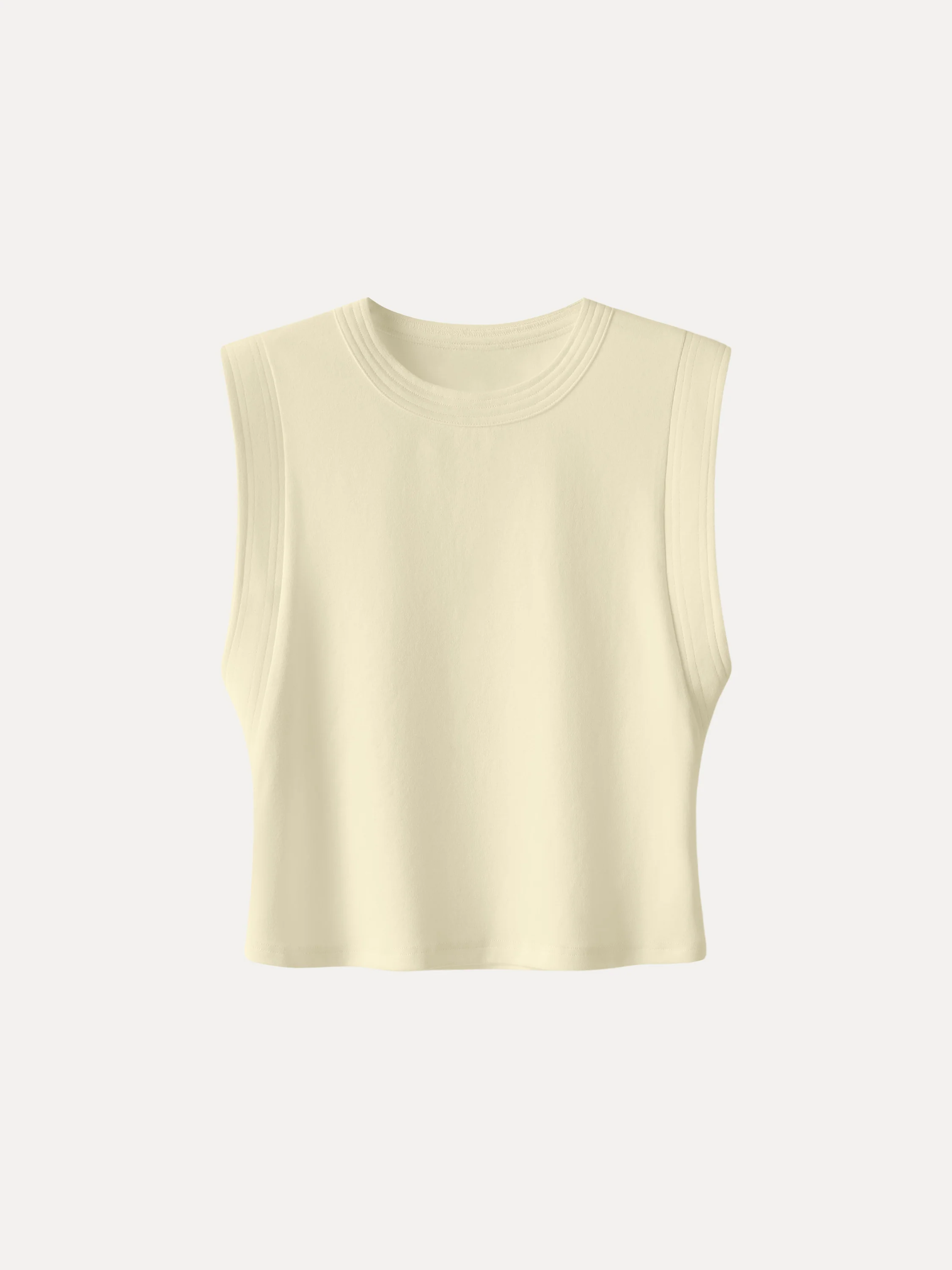Soft Cotton Lyocell Cropped Wide Shoulder Tank - Image 10