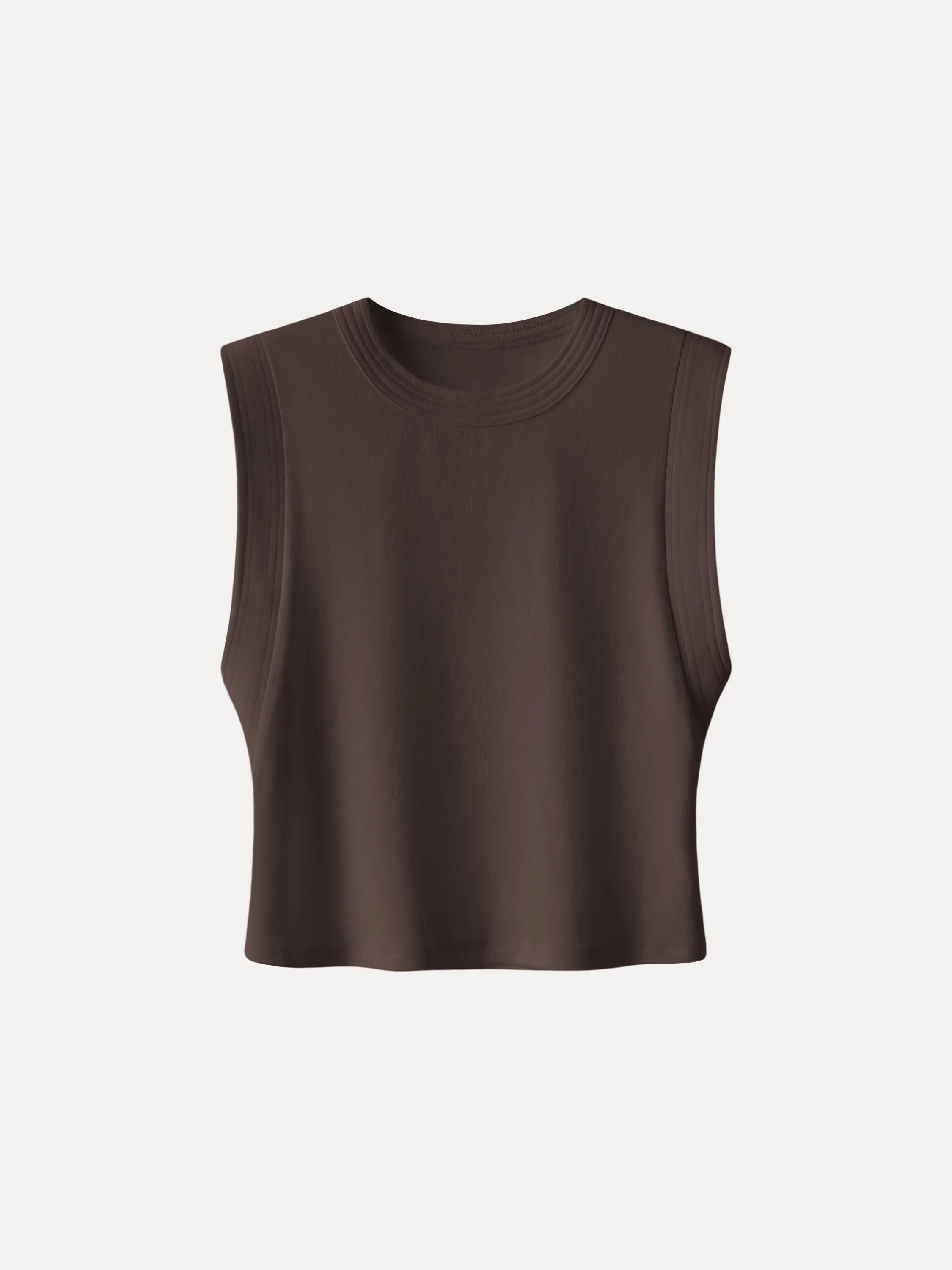 Soft Cotton Lyocell Cropped Wide Shoulder Tank - Image 12