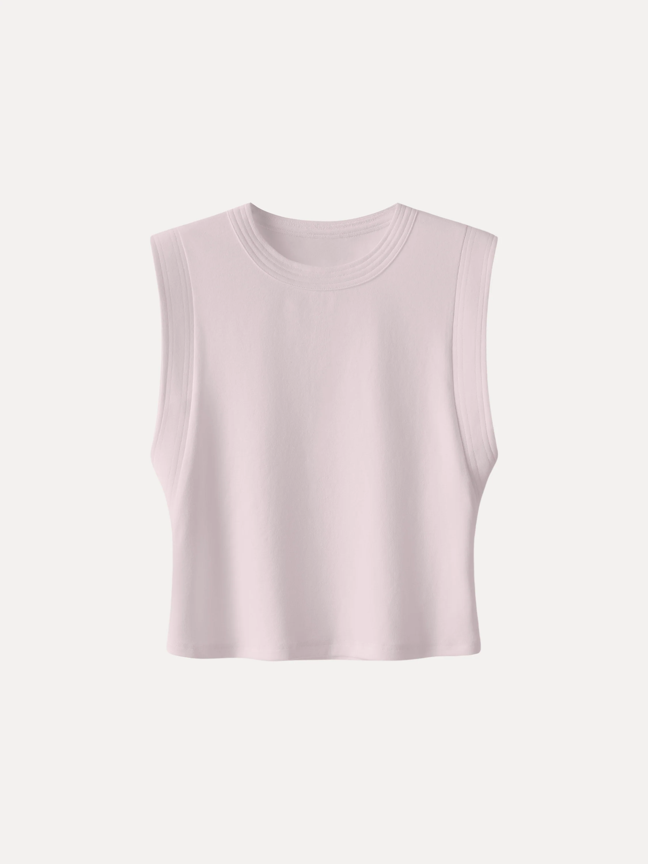 Soft Cotton Lyocell Cropped Wide Shoulder Tank - Image 14