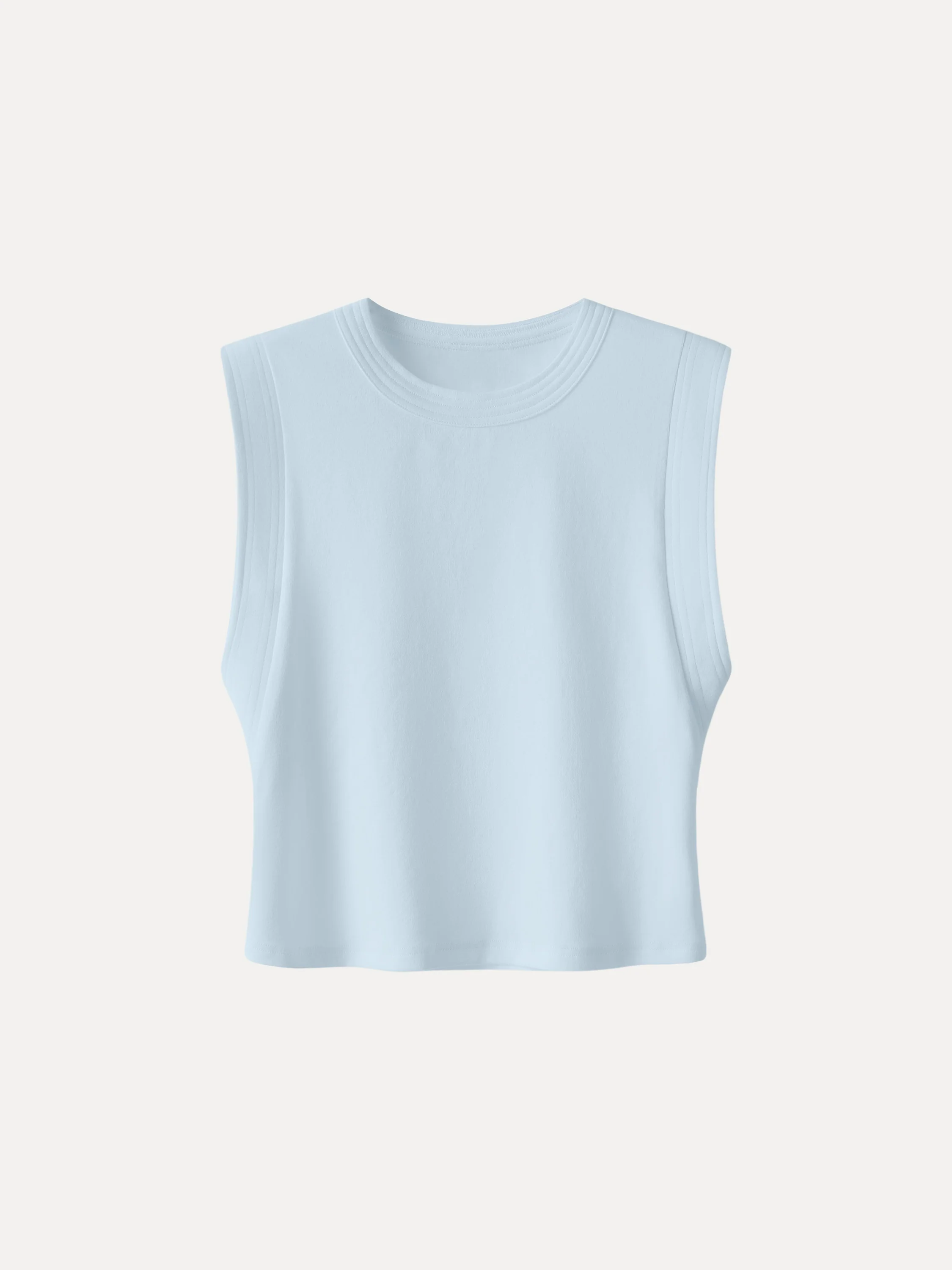 Soft Cotton Lyocell Cropped Wide Shoulder Tank - Image 16