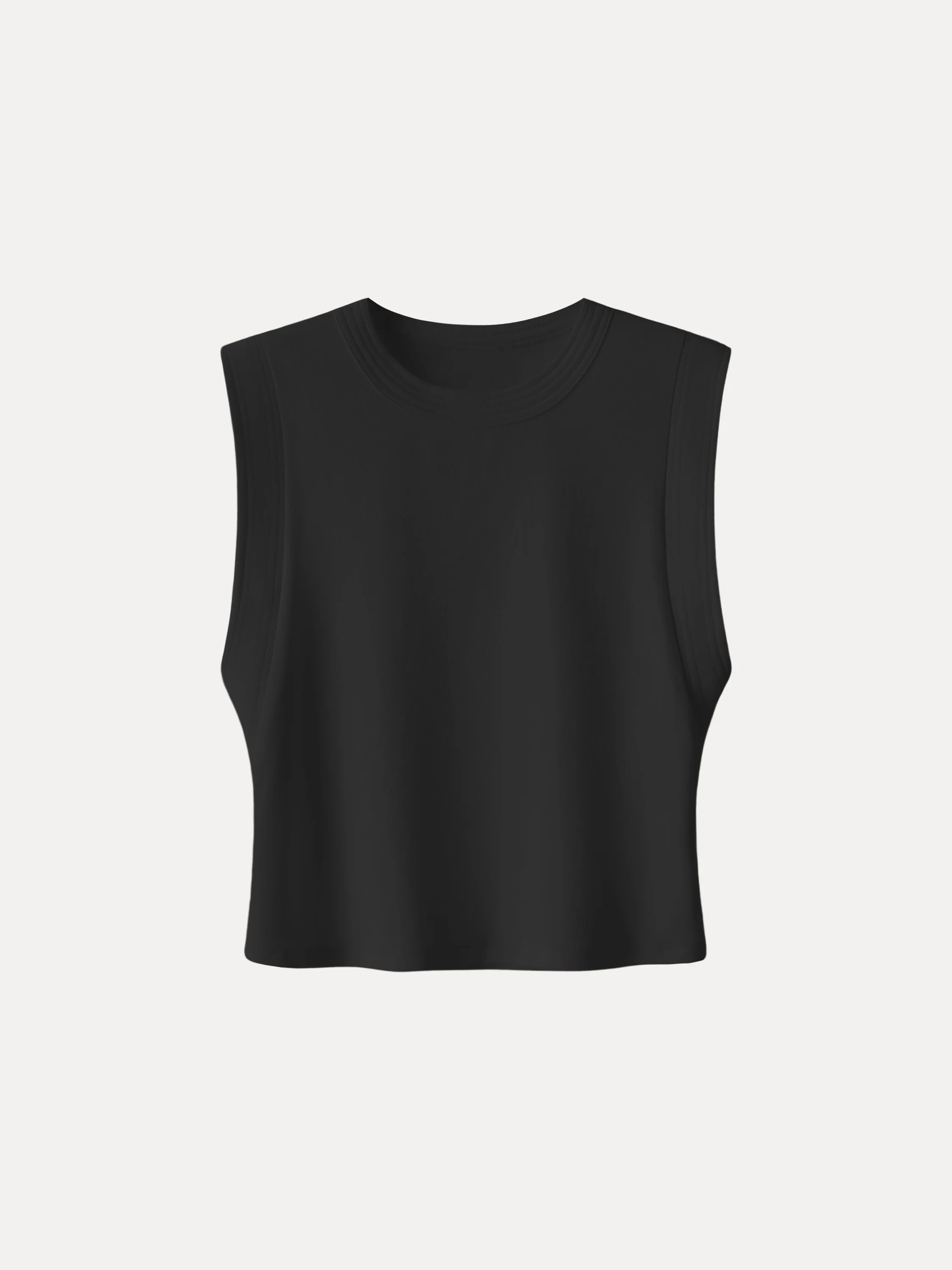 Soft Cotton Lyocell Cropped Wide Shoulder Tank - Image 18