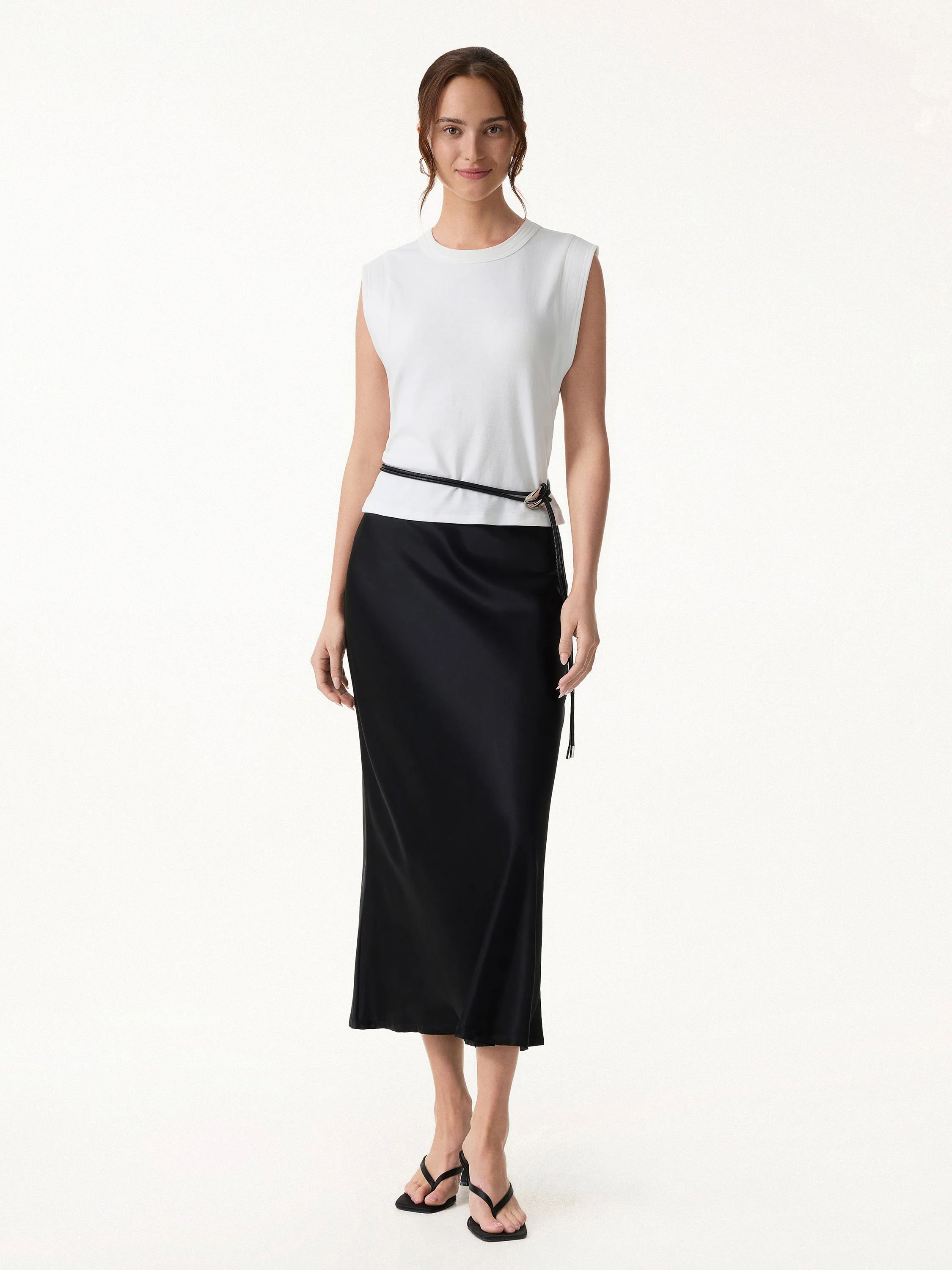 Soft Cotton Lyocell Cropped Wide Shoulder Tank - Image 4