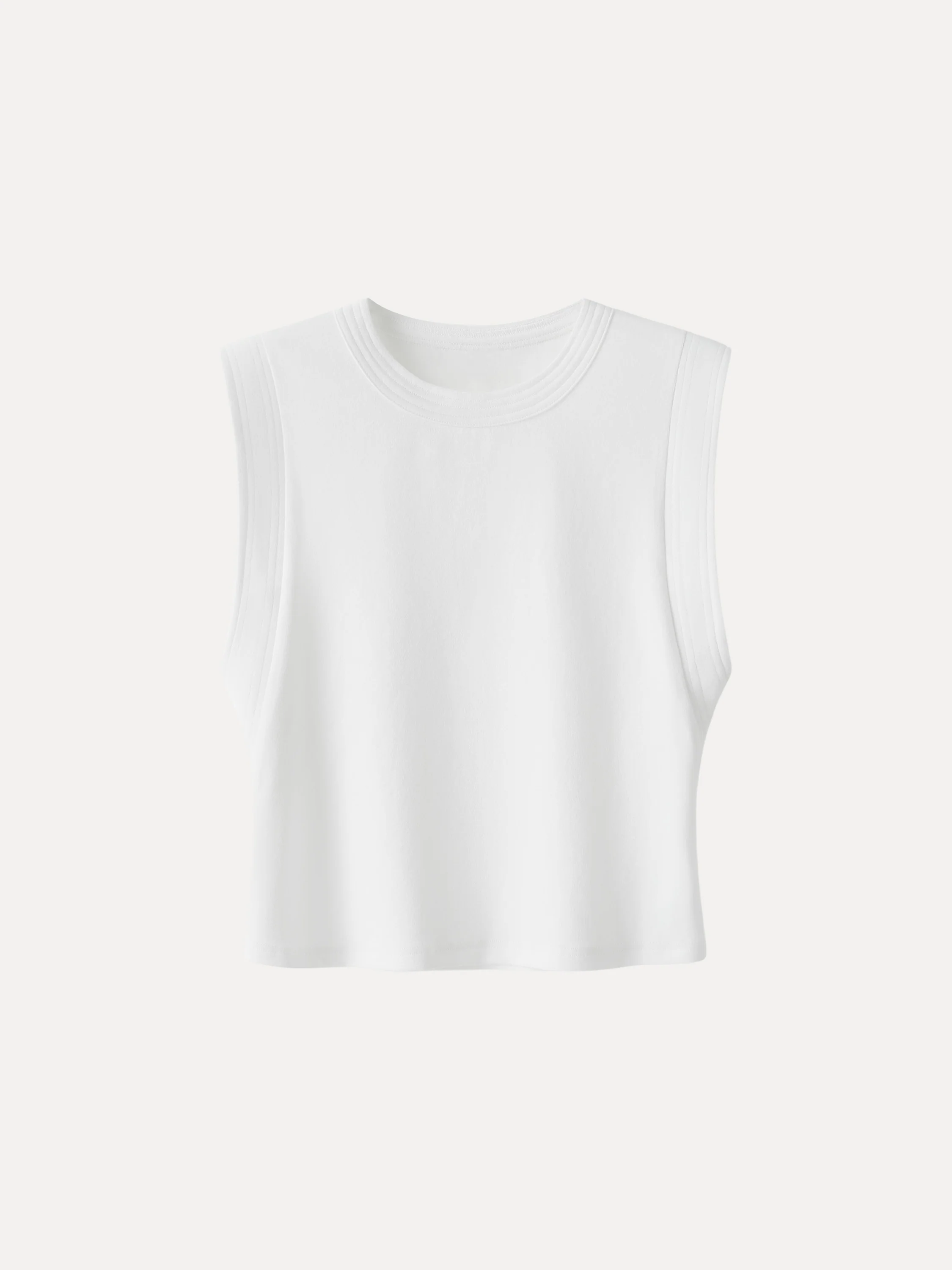 Soft Cotton Lyocell Cropped Wide Shoulder Tank - Image 9