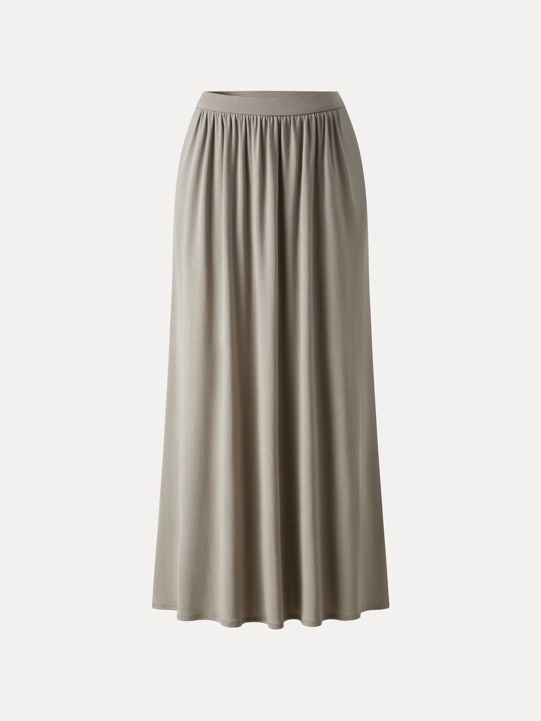 Soft Linen Knit Gathered A-Line Maxi Skirt with Pockets - Image 10