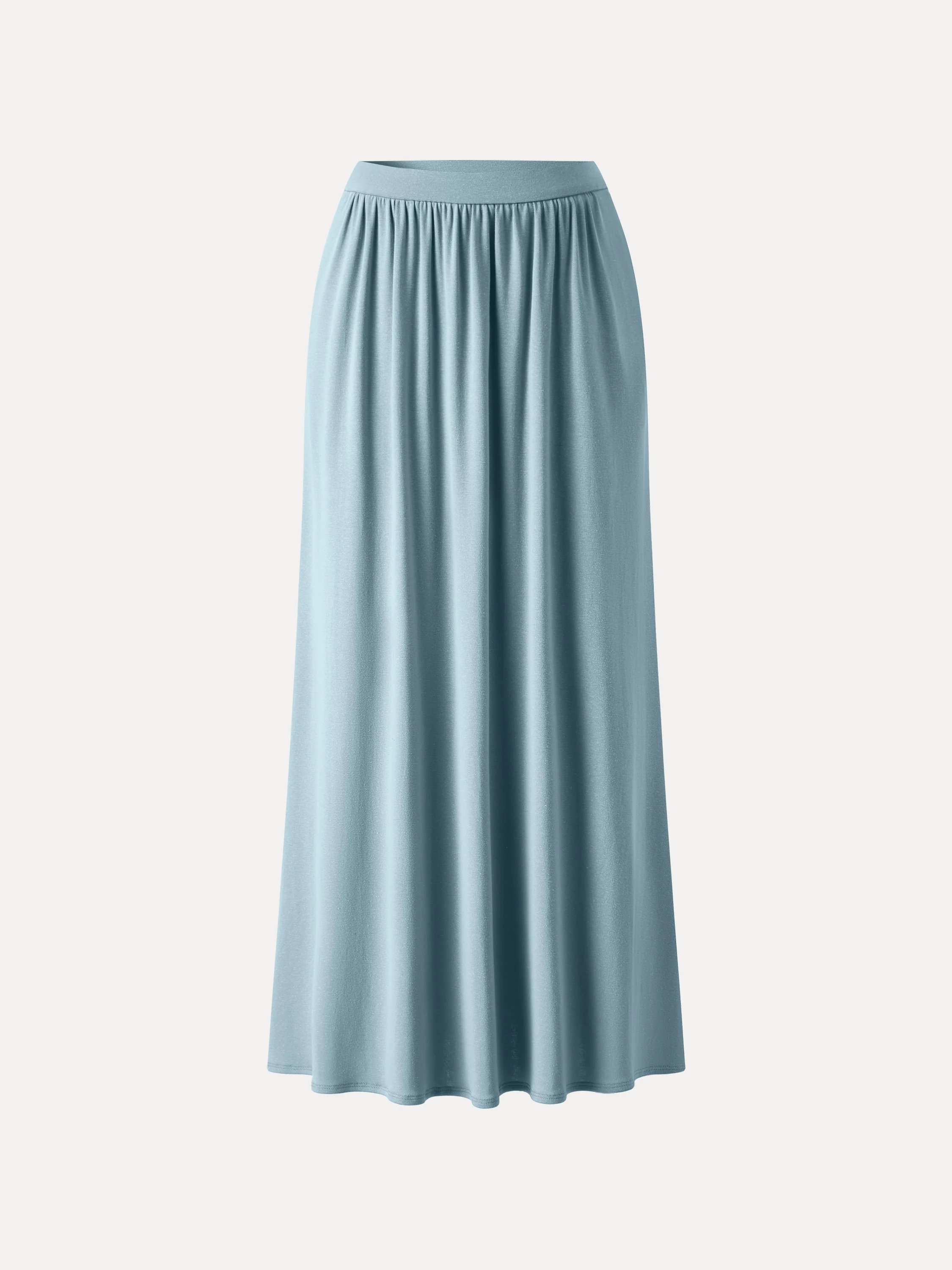 Soft Linen Knit Gathered A-Line Maxi Skirt with Pockets - Image 12