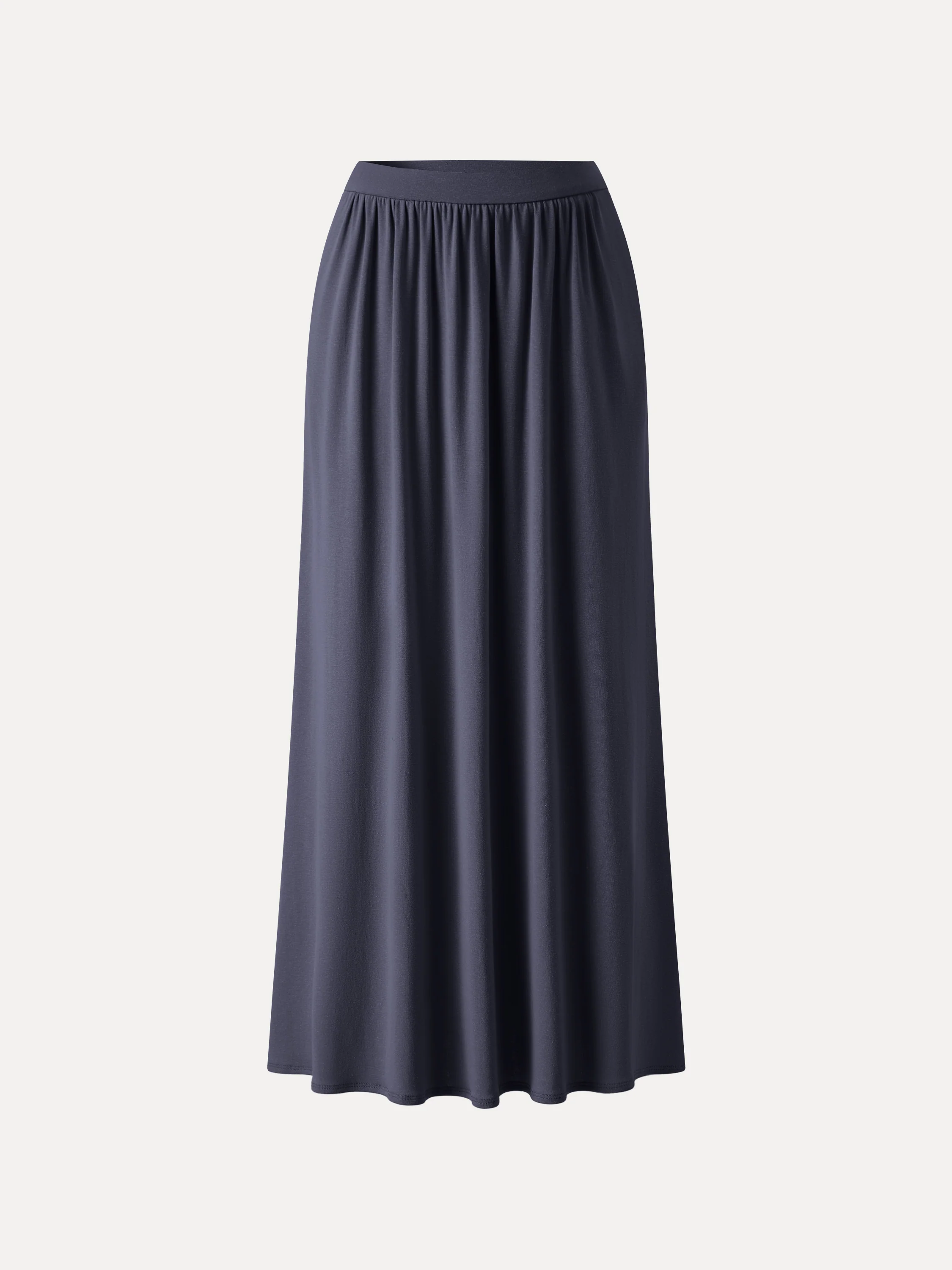 Soft Linen Knit Gathered A-Line Maxi Skirt with Pockets - Image 15
