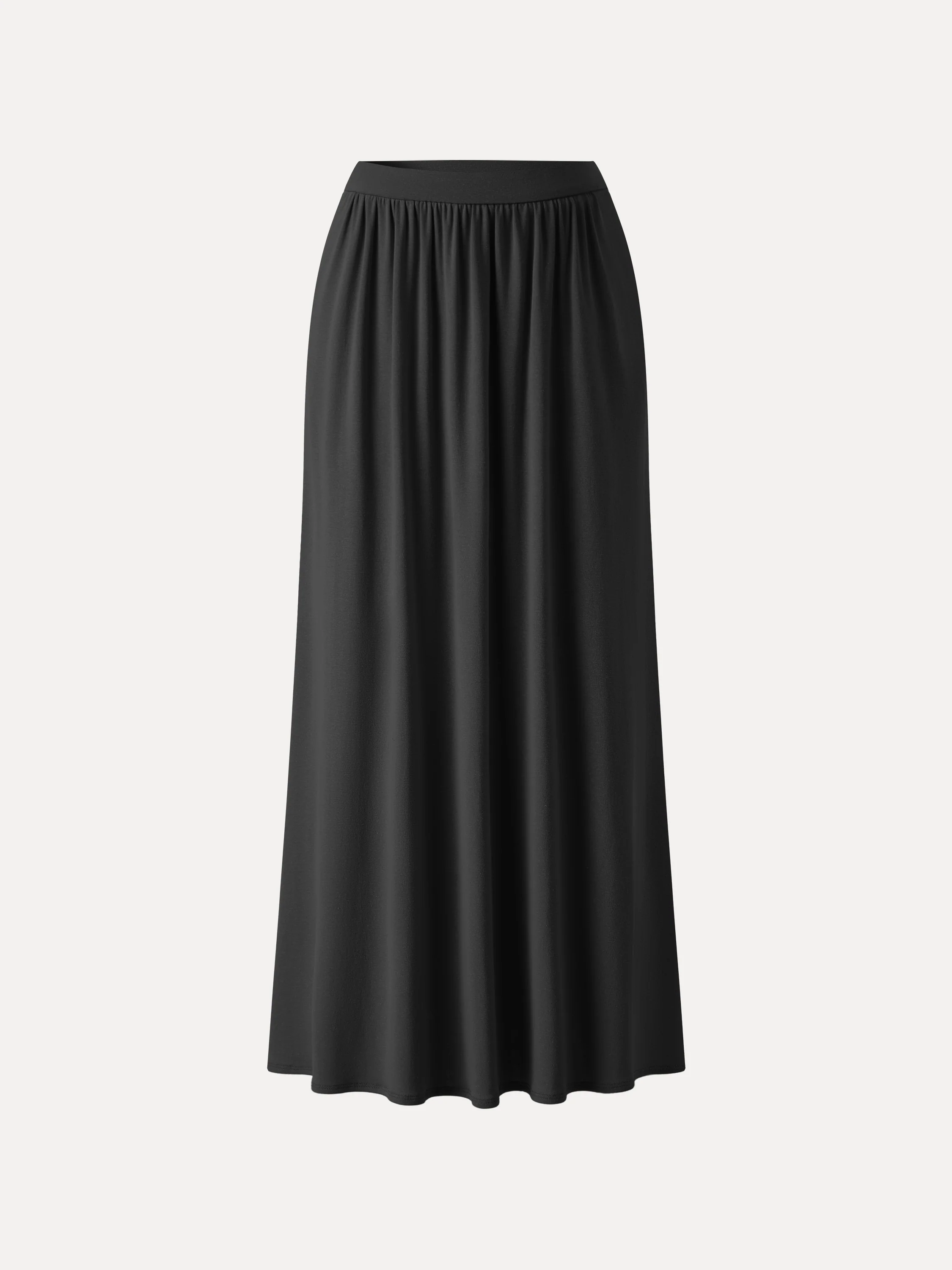 Soft Linen Knit Gathered A-Line Maxi Skirt with Pockets - Image 16
