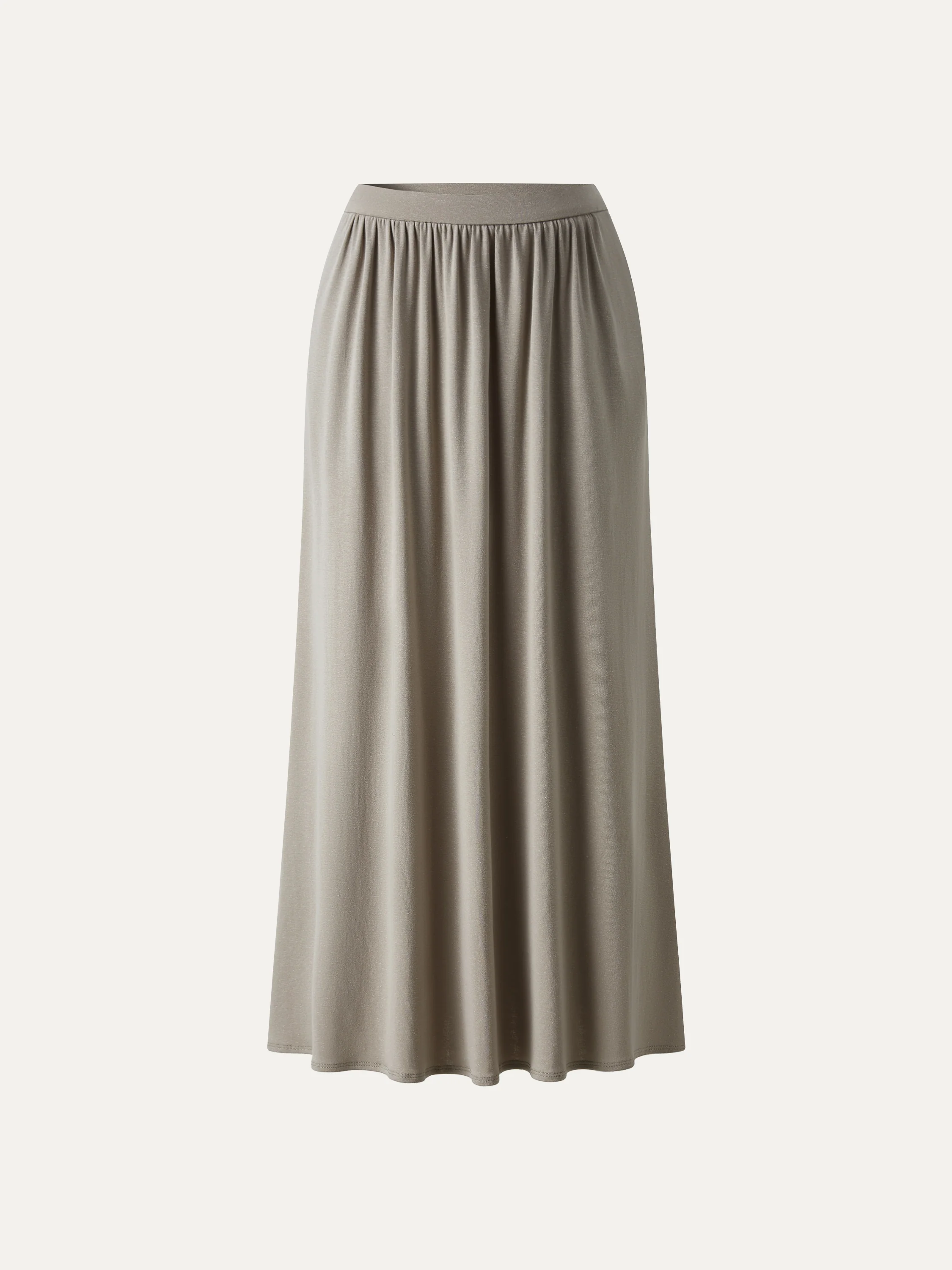 Soft Linen Knit Gathered A-Line Maxi Skirt with Pockets - Image 17
