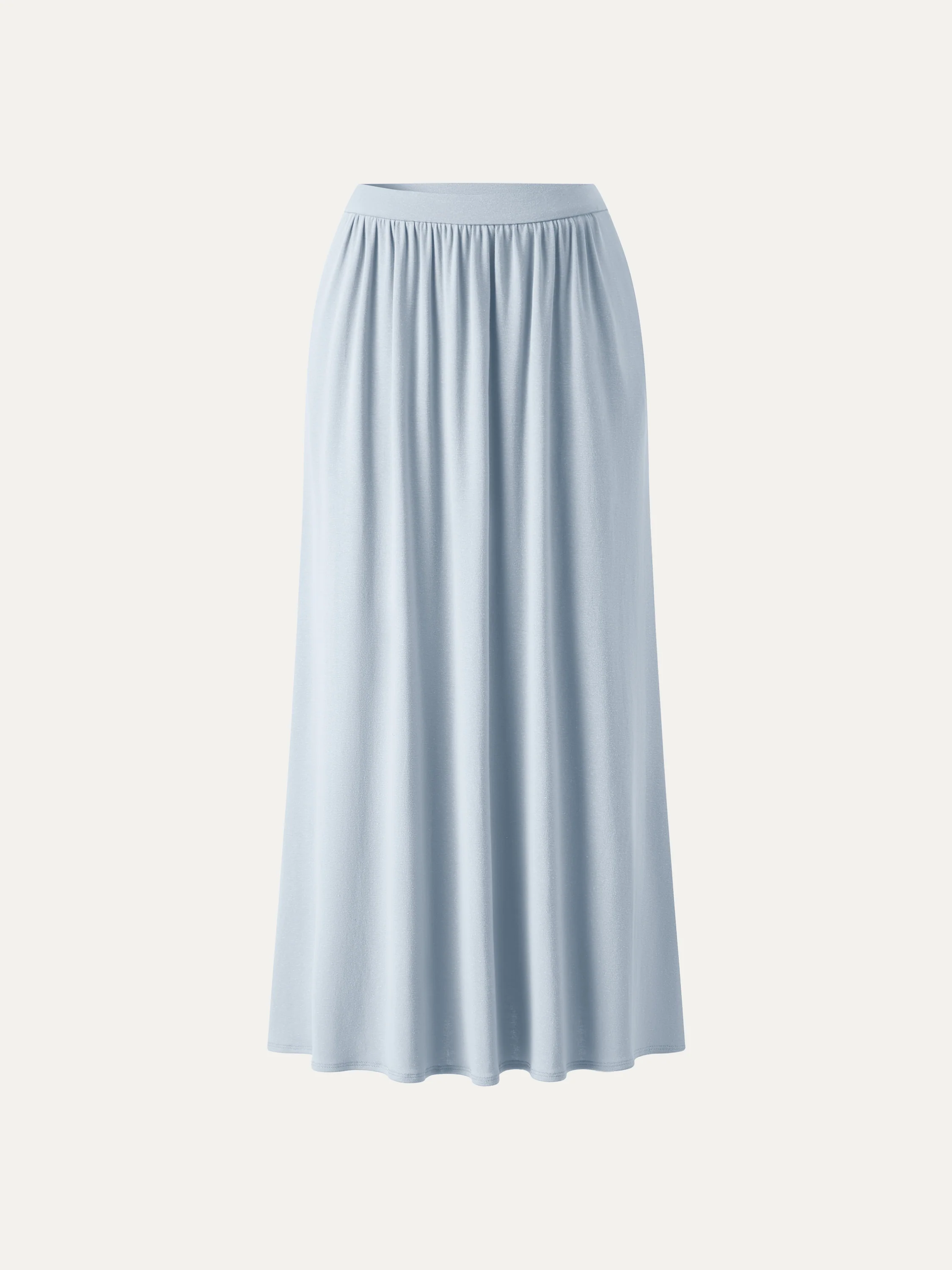 Soft Linen Knit Gathered A-Line Maxi Skirt with Pockets - Image 19