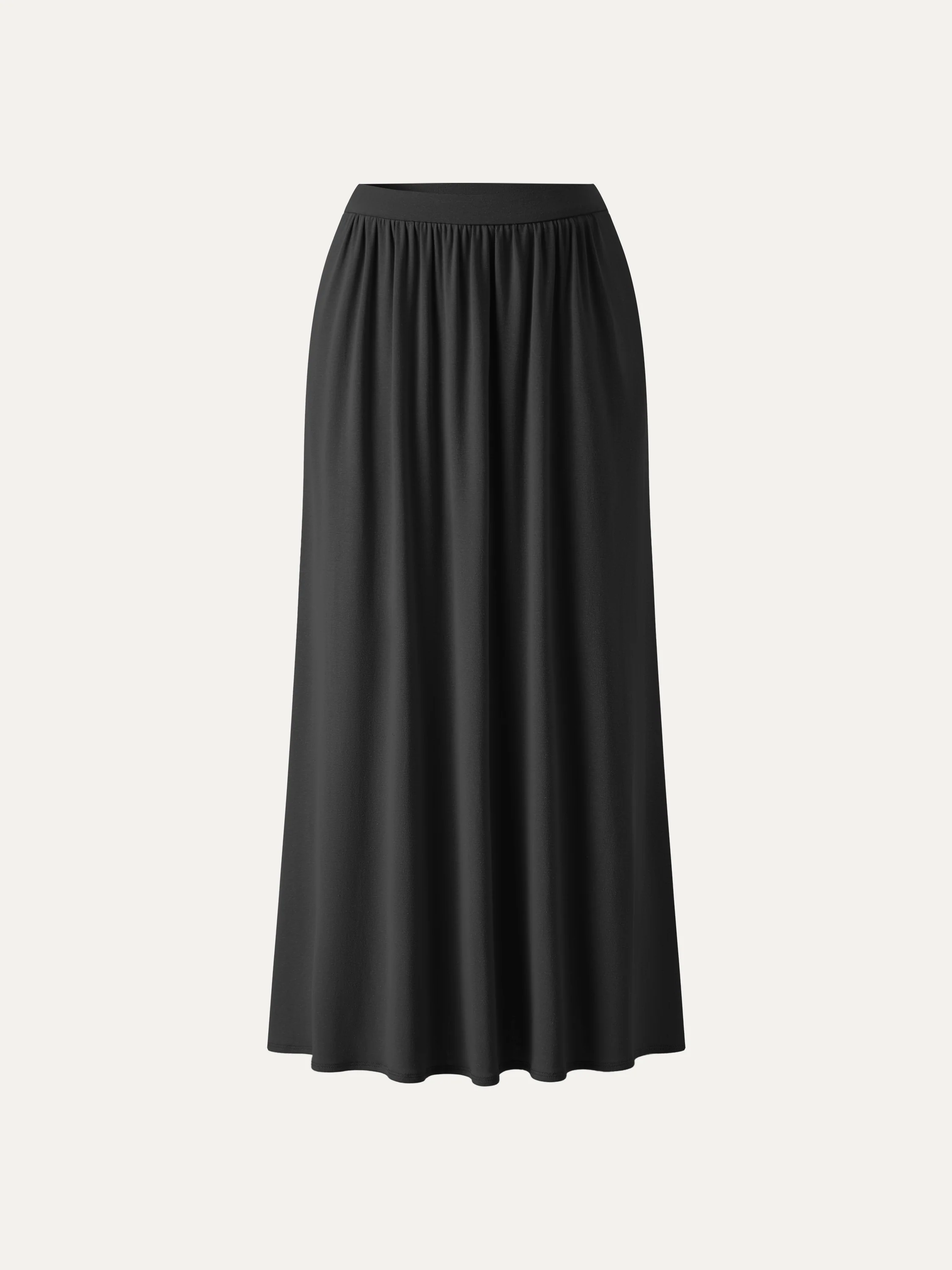 Soft Linen Knit Gathered A-Line Maxi Skirt with Pockets - Image 20