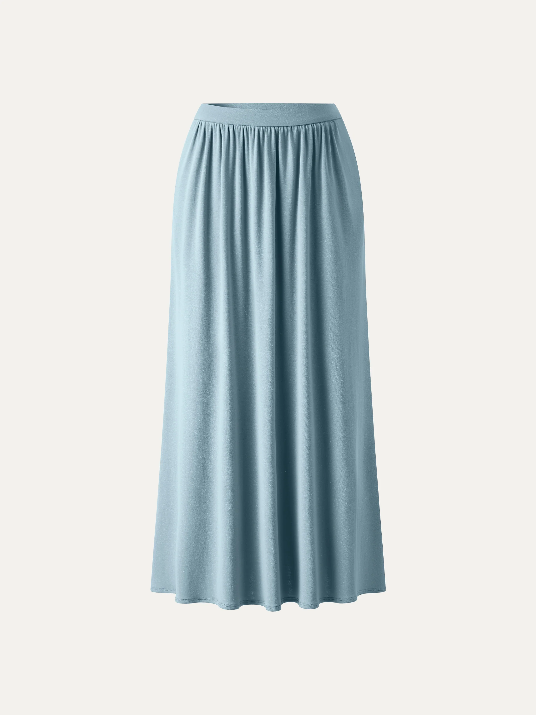 Soft Linen Knit Gathered A-Line Maxi Skirt with Pockets - Image 21