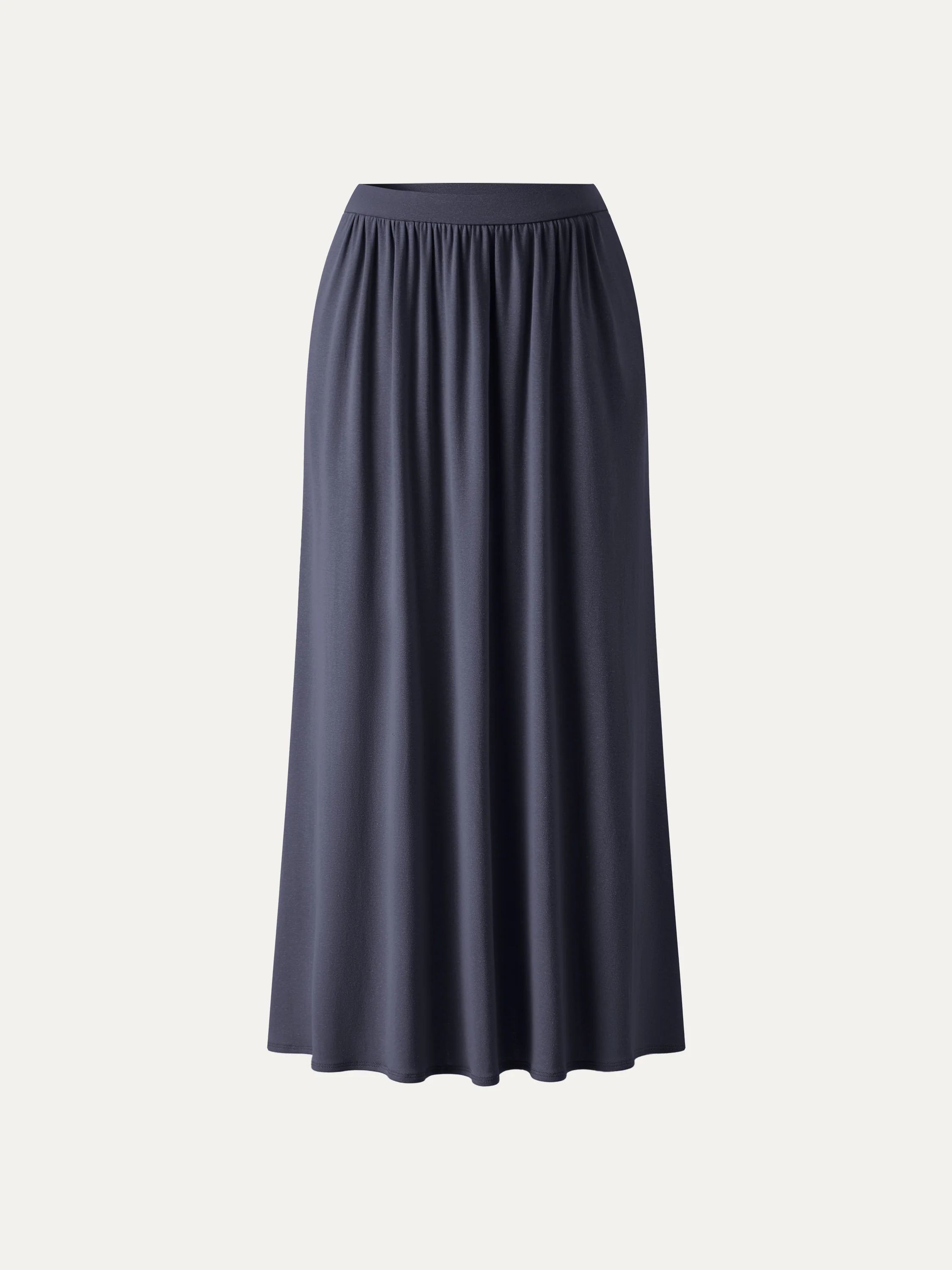 Soft Linen Knit Gathered A-Line Maxi Skirt with Pockets - Image 23