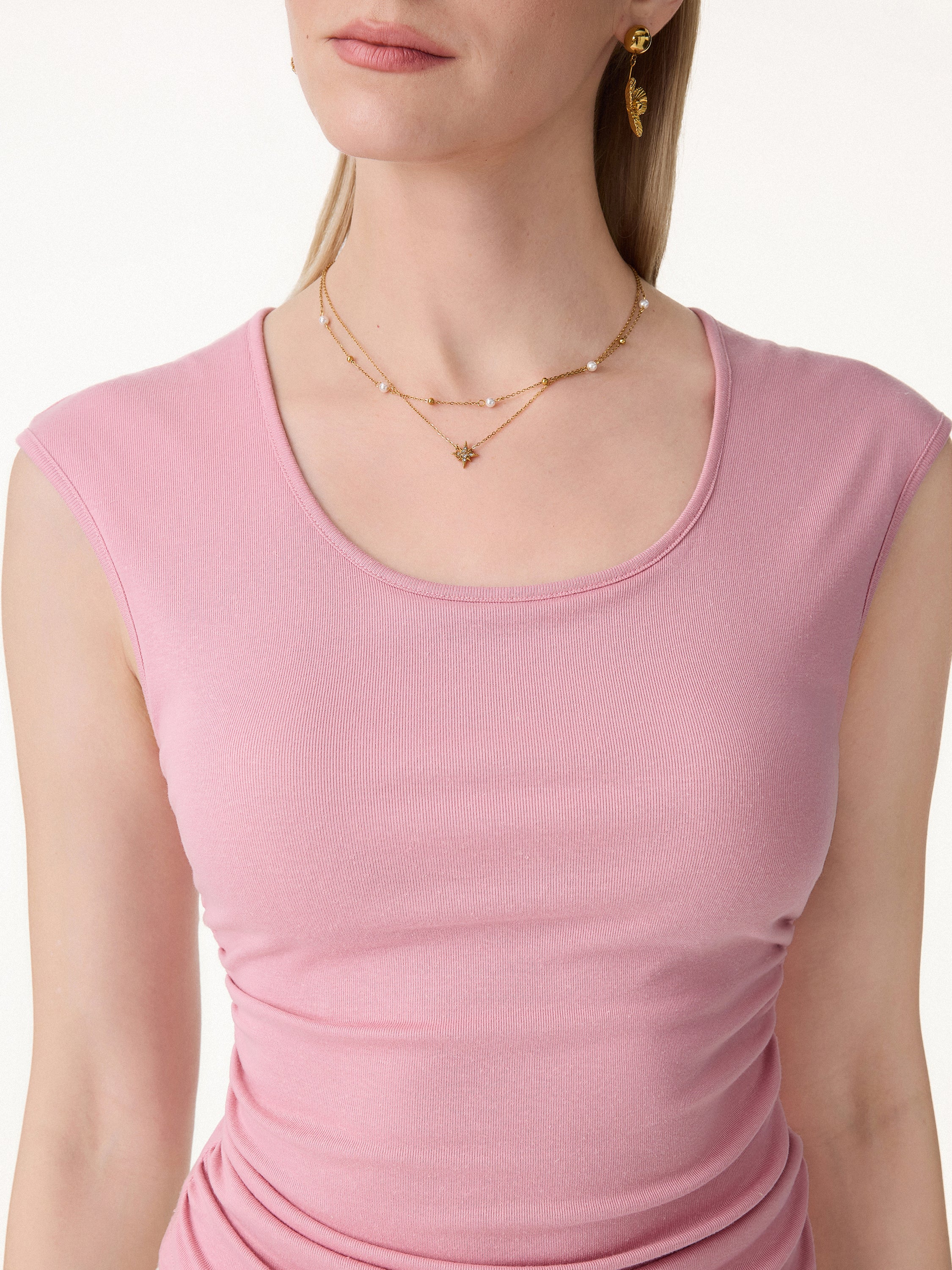 Soft Linen Knit Scoop Neck Ruched Bra Top - Image 7