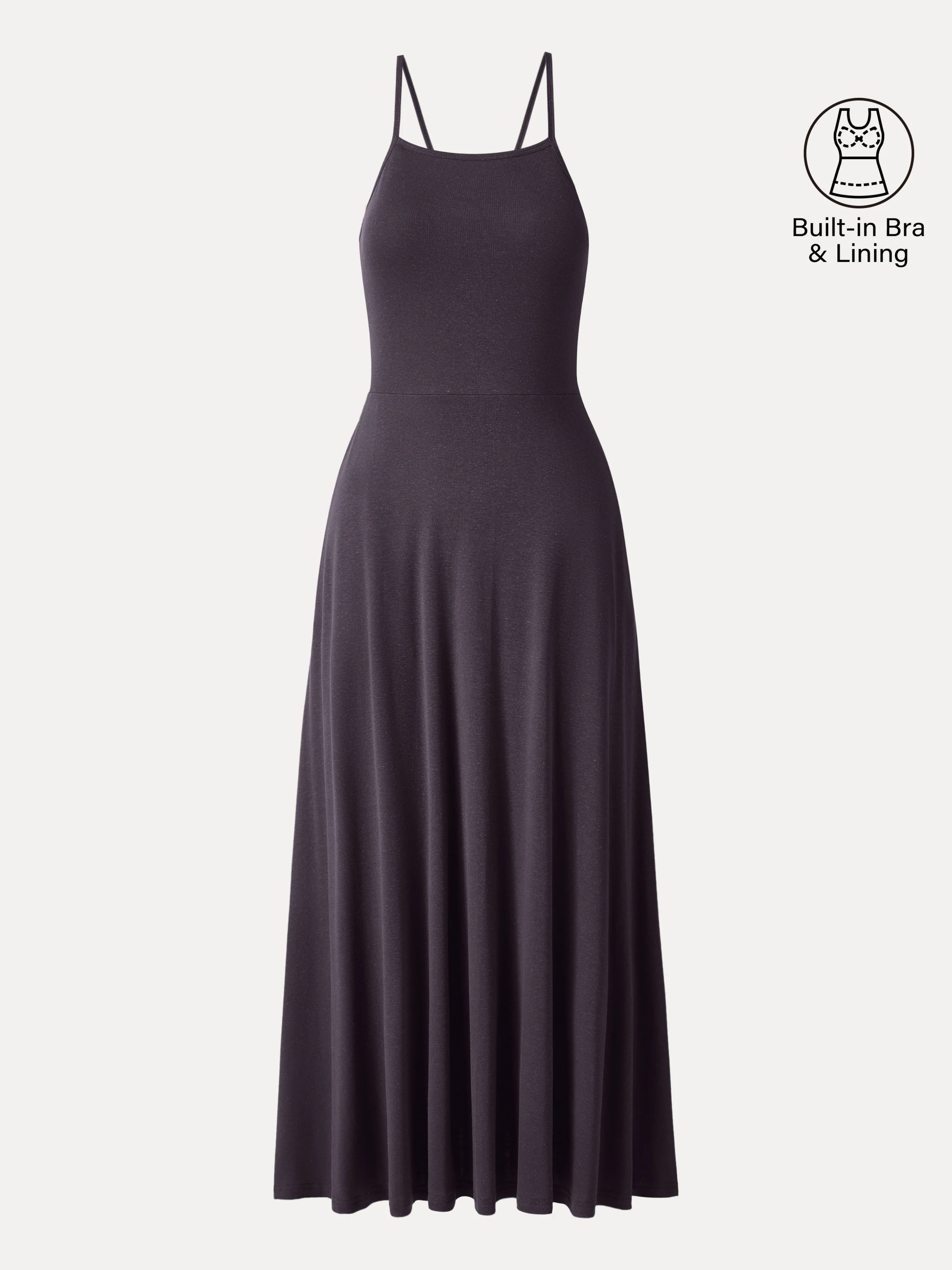 Soft Linen Knit Spaghetti Midi Bra Dress - Image 15