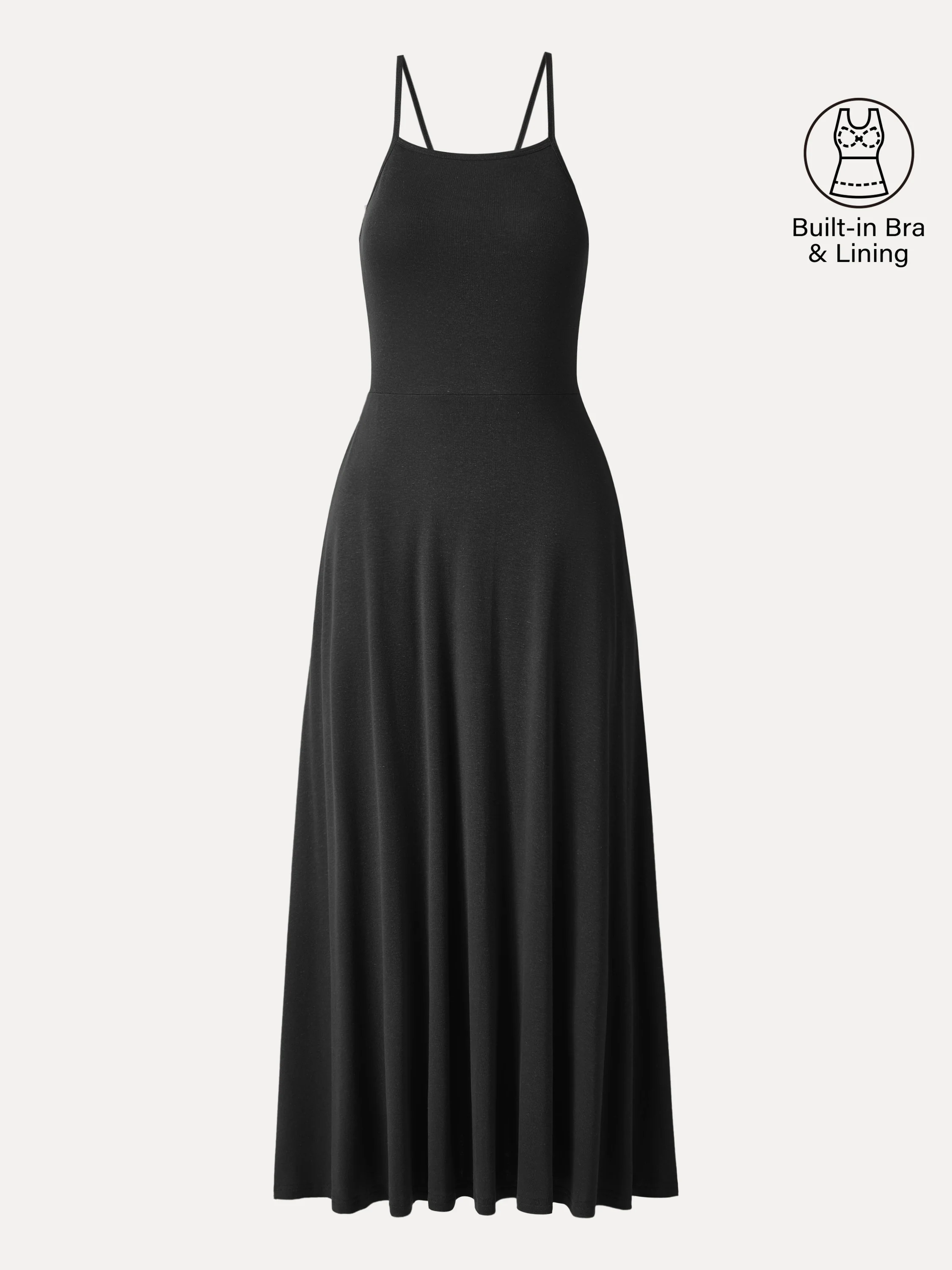 Soft Linen Knit Spaghetti Midi Bra Dress - Image 17