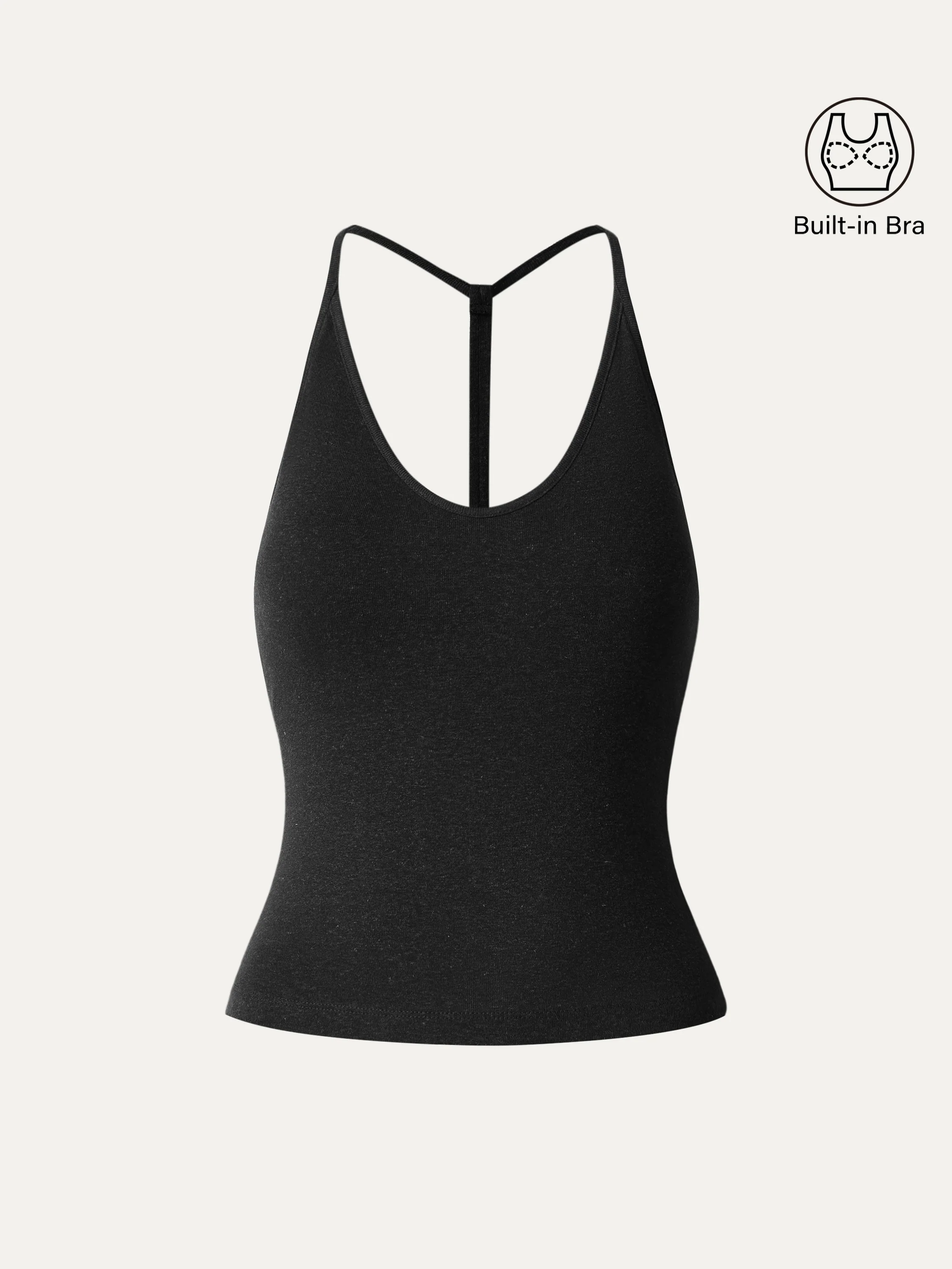 Soft Linen Luxe V-neck T-back Airy Bra Tank - Image 12