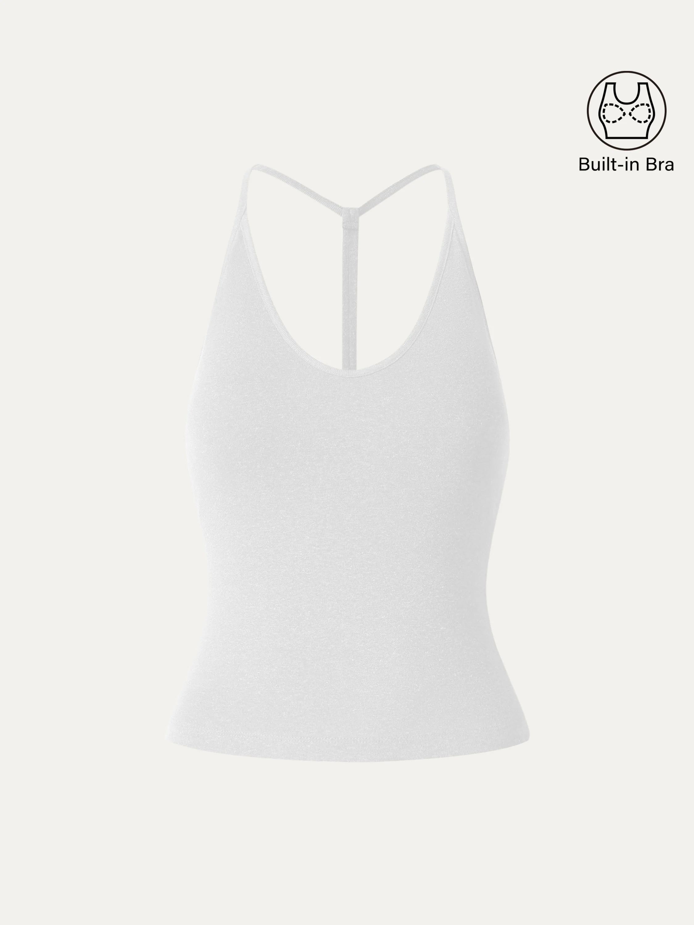 Soft Linen Luxe V-neck T-back Airy Bra Tank - Image 13