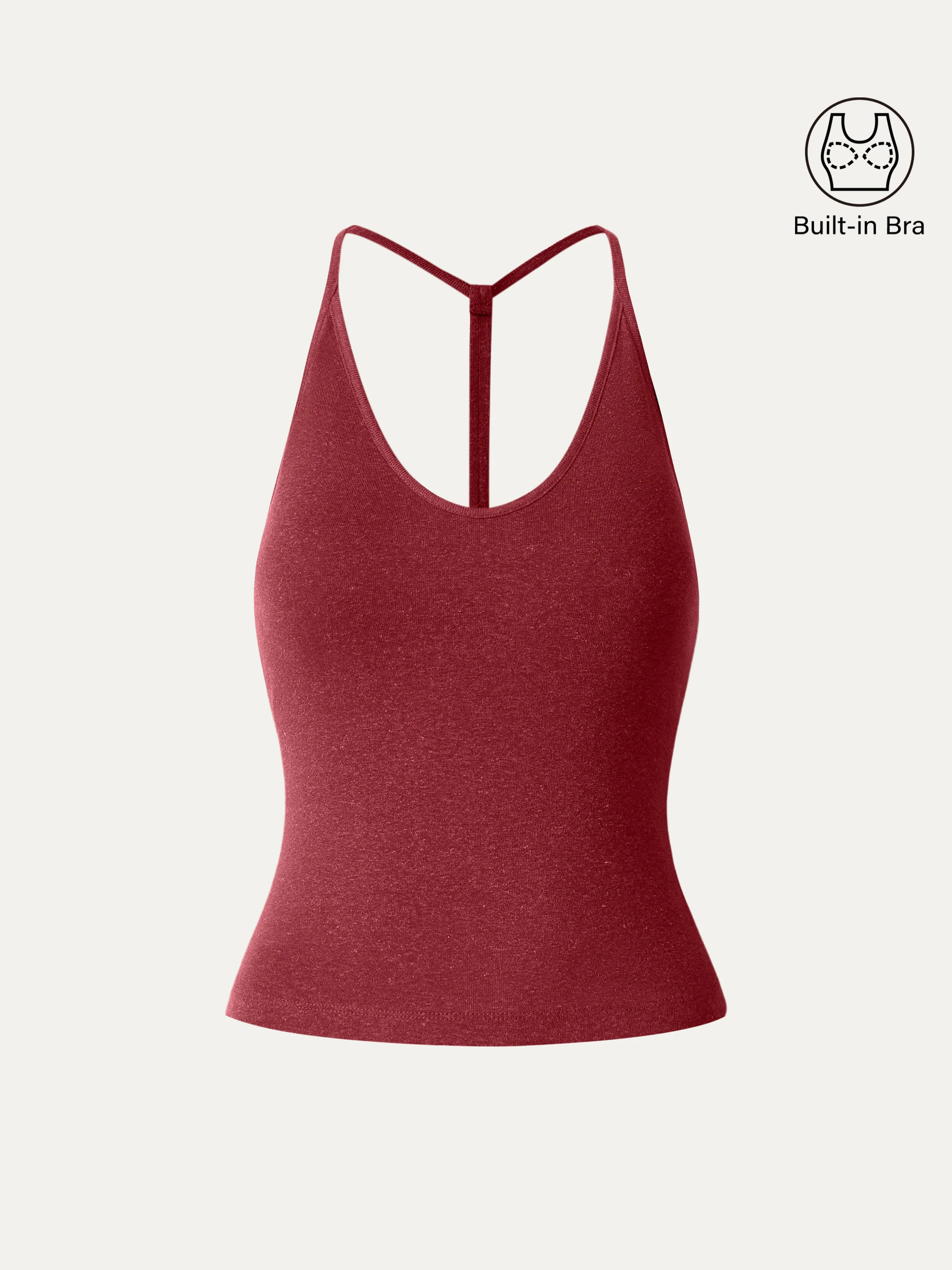 Soft Linen Luxe V-neck T-back Airy Bra Tank - Image 14