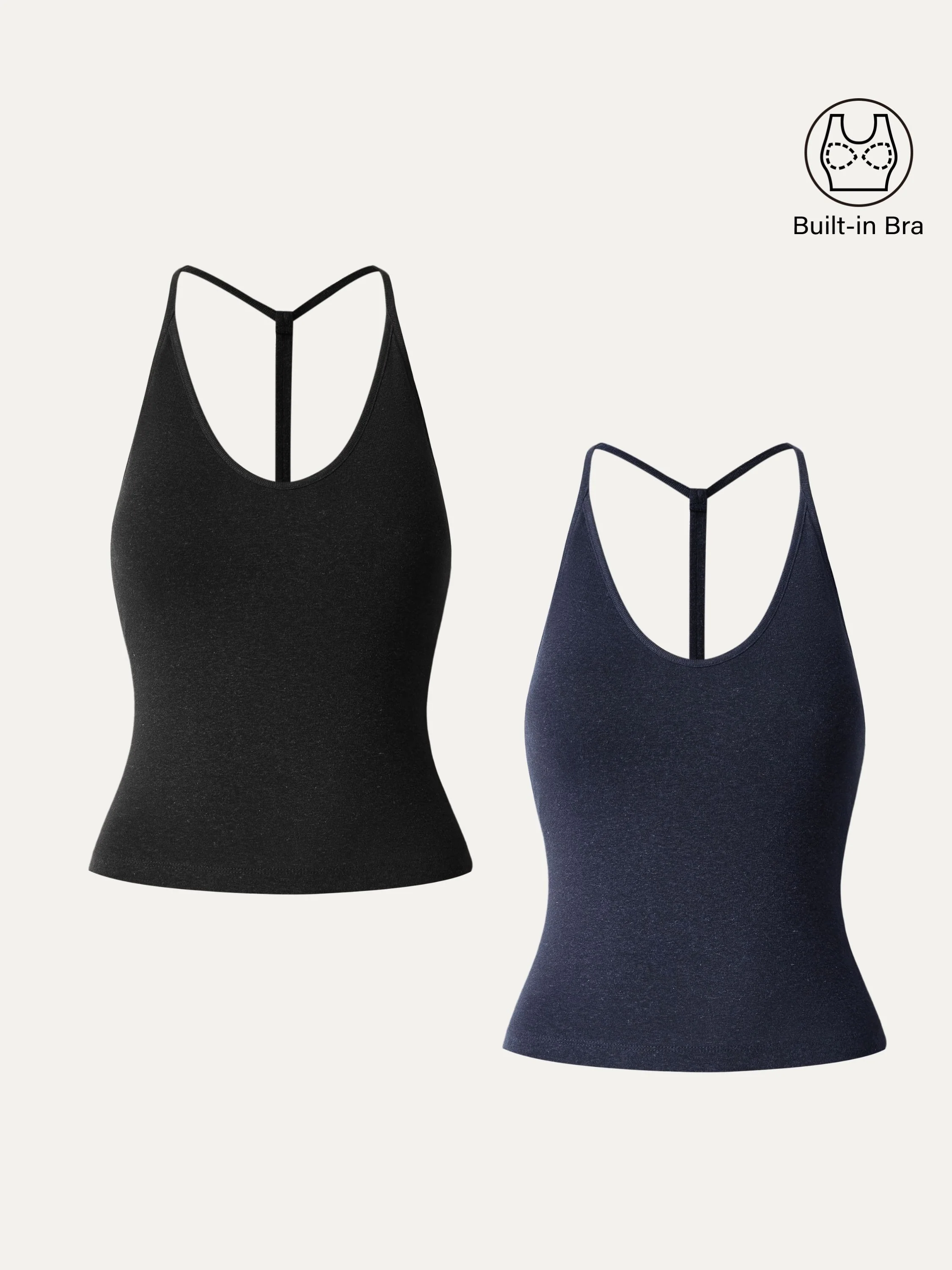 Soft Linen Luxe V-neck T-back Airy Bra Tank - Image 15