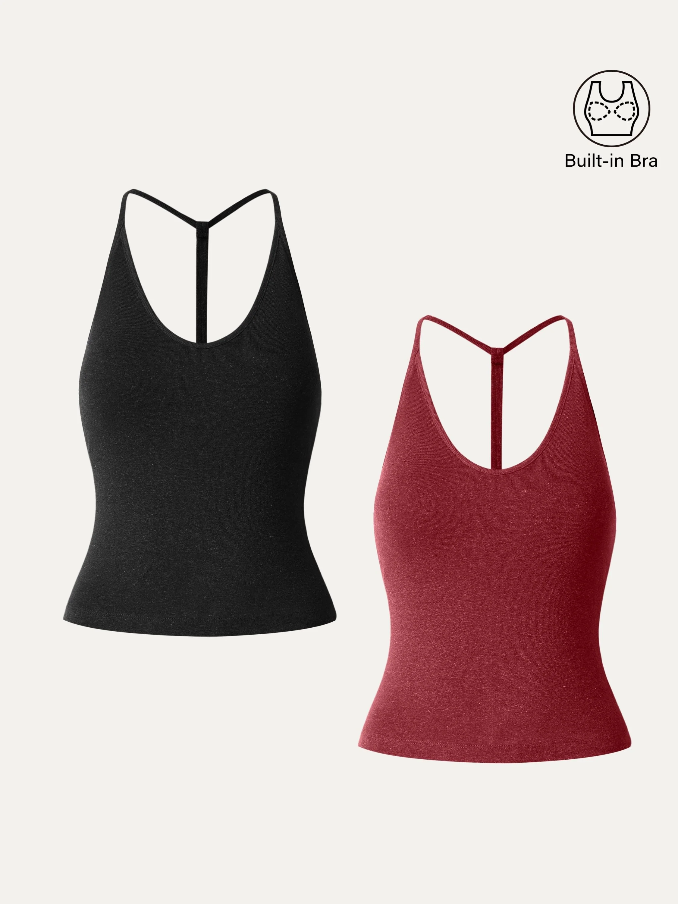 Soft Linen Luxe V-neck T-back Airy Bra Tank - Image 16