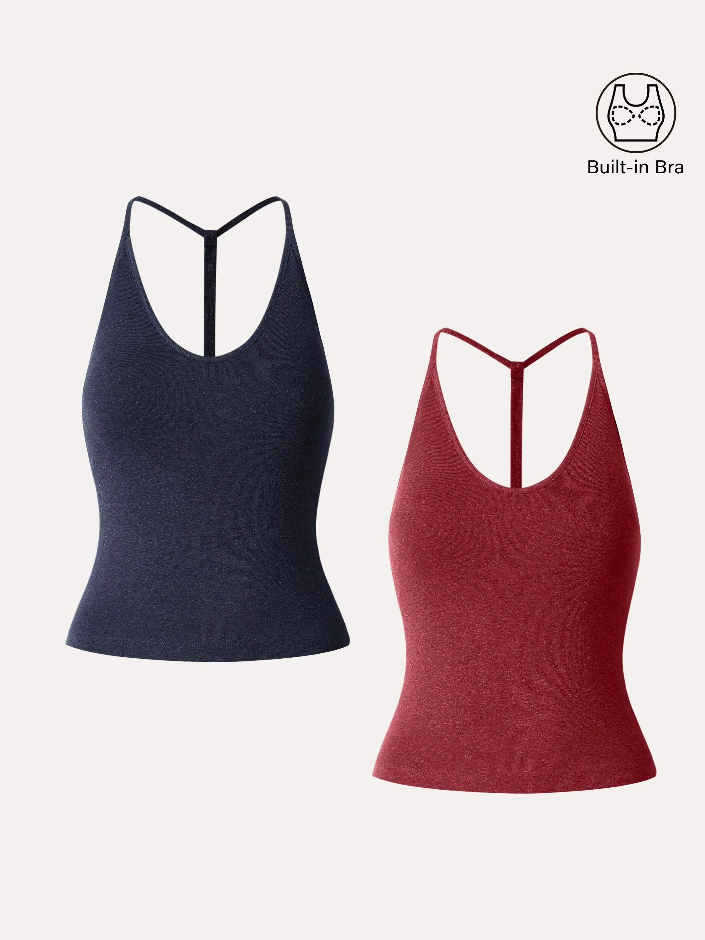 Soft Linen Luxe V-neck T-back Airy Bra Tank - Image 17
