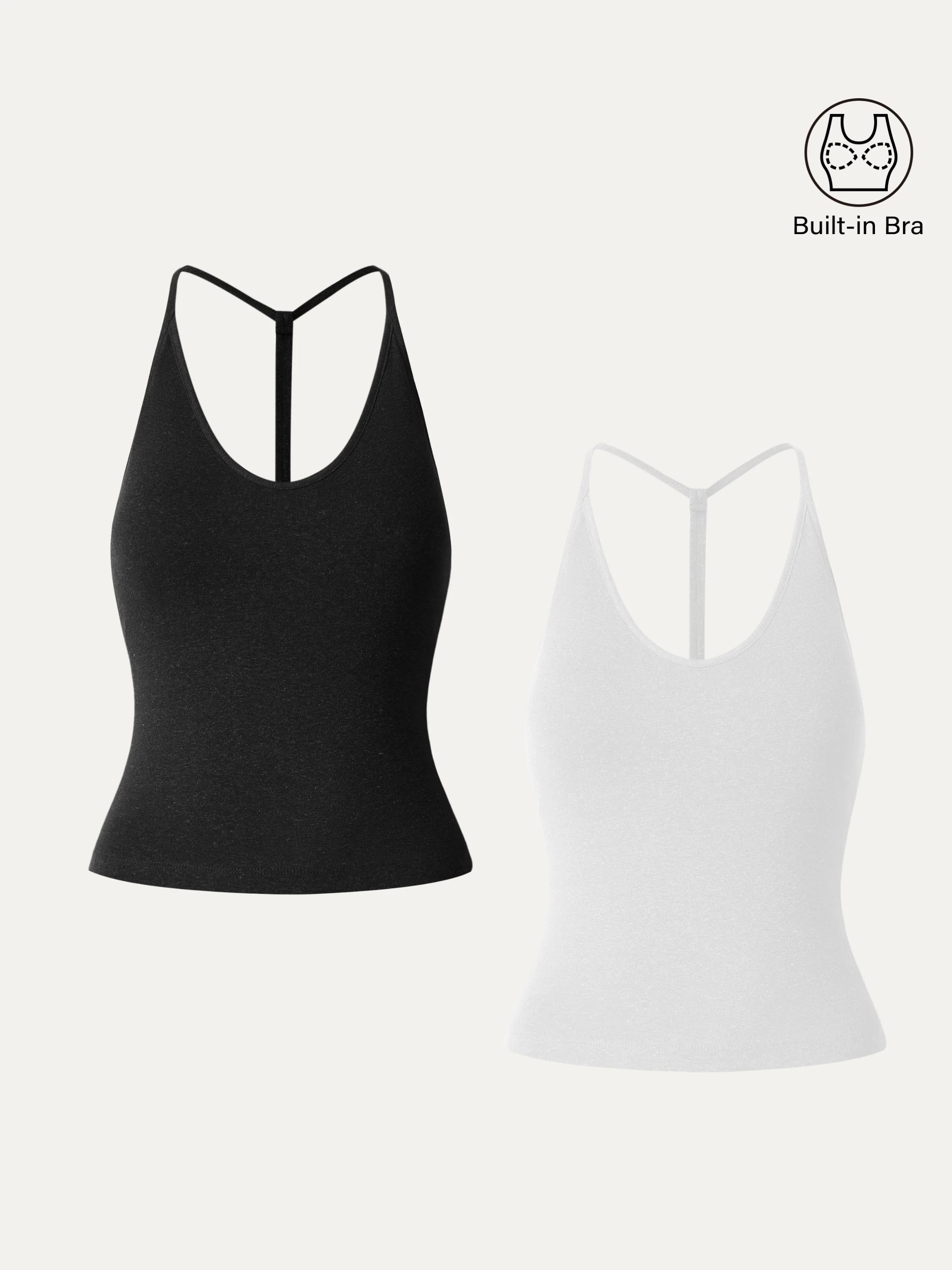 Soft Linen Luxe V-neck T-back Airy Bra Tank - Image 18