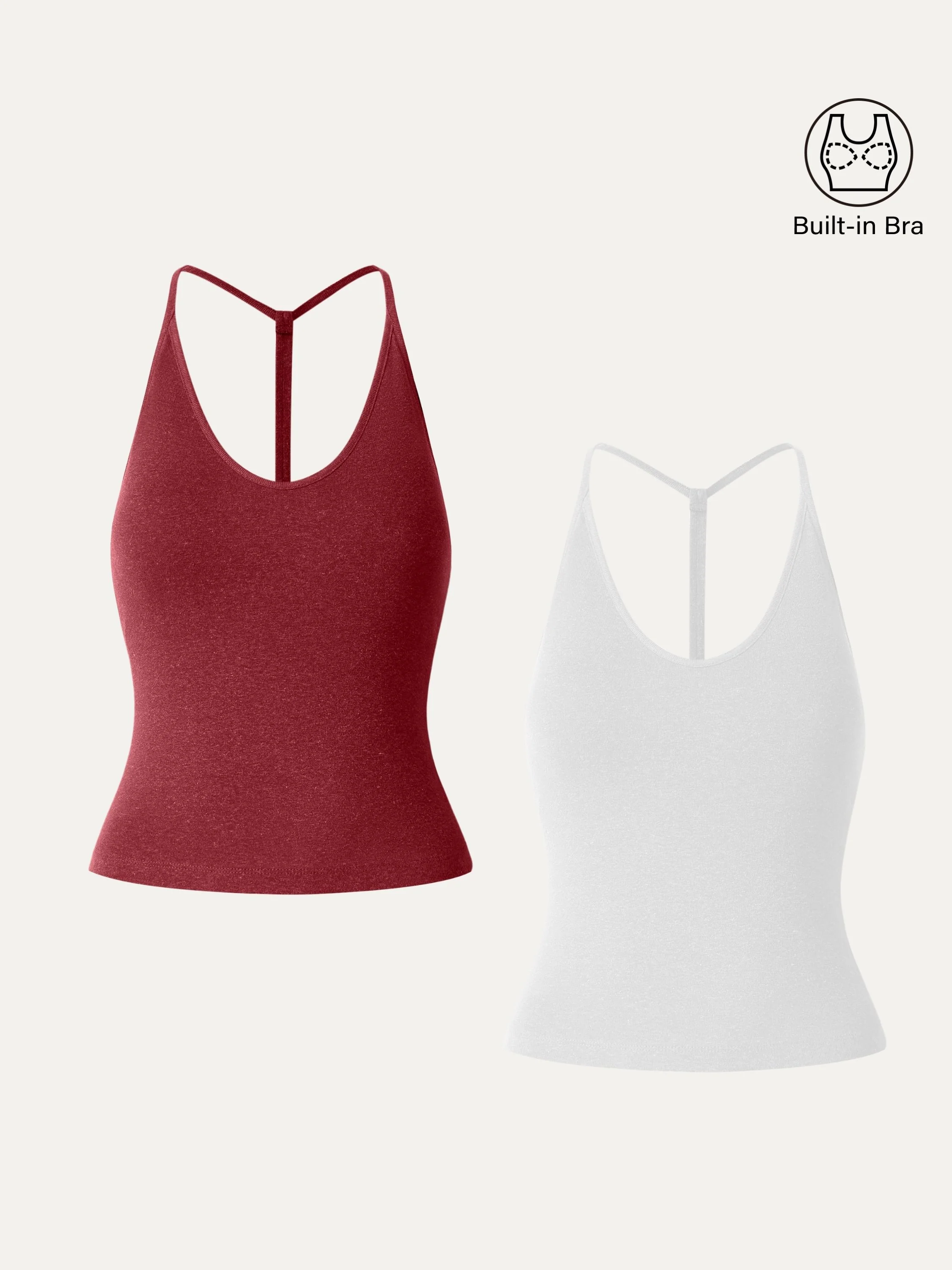 Soft Linen Luxe V-neck T-back Airy Bra Tank - Image 19