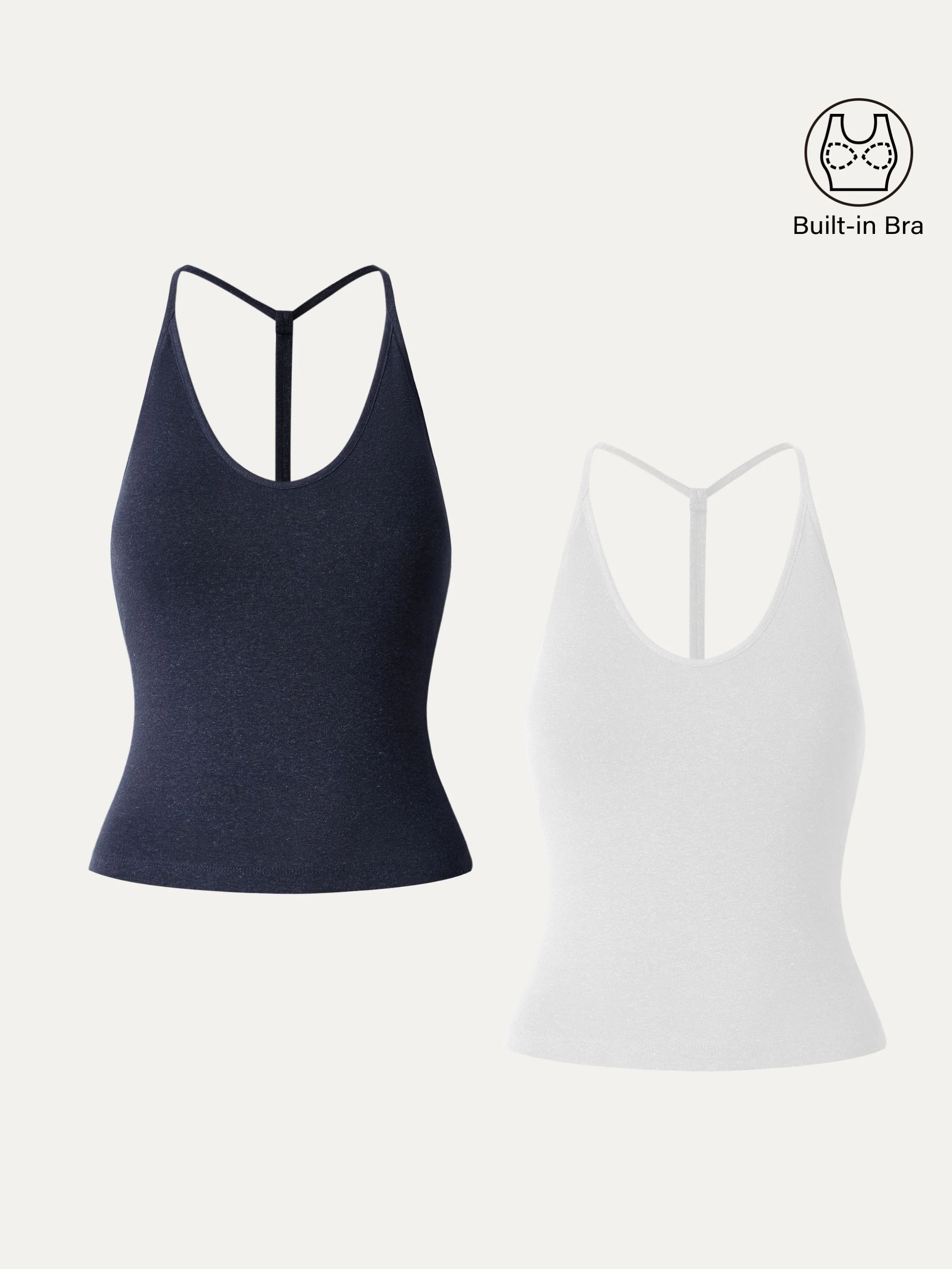 Soft Linen Luxe V-neck T-back Airy Bra Tank - Image 20
