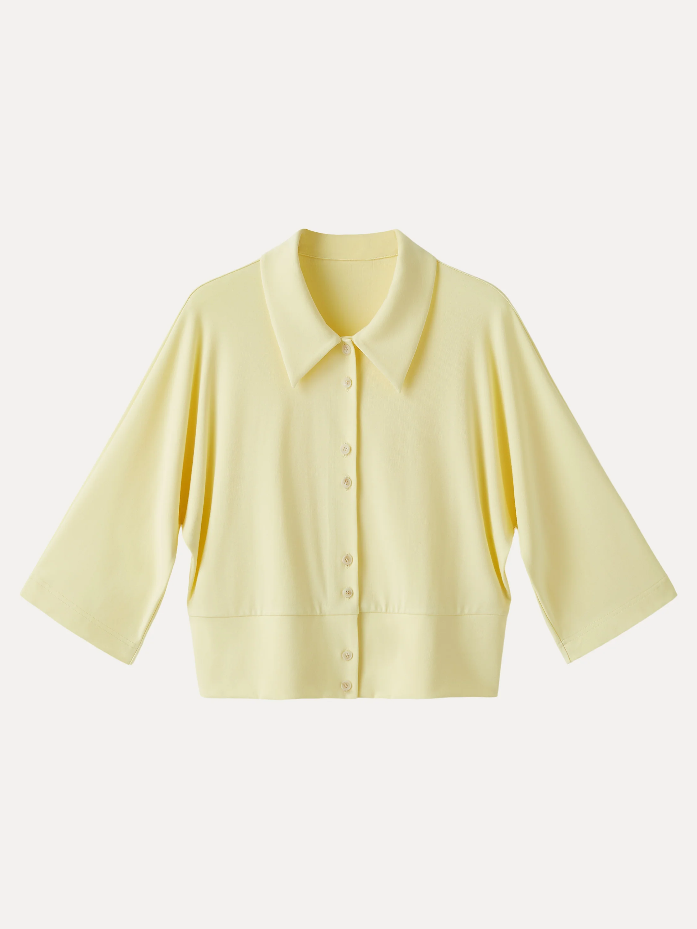 Soft Stretch Collared Button-Up Shirt Cardigan - Image 10