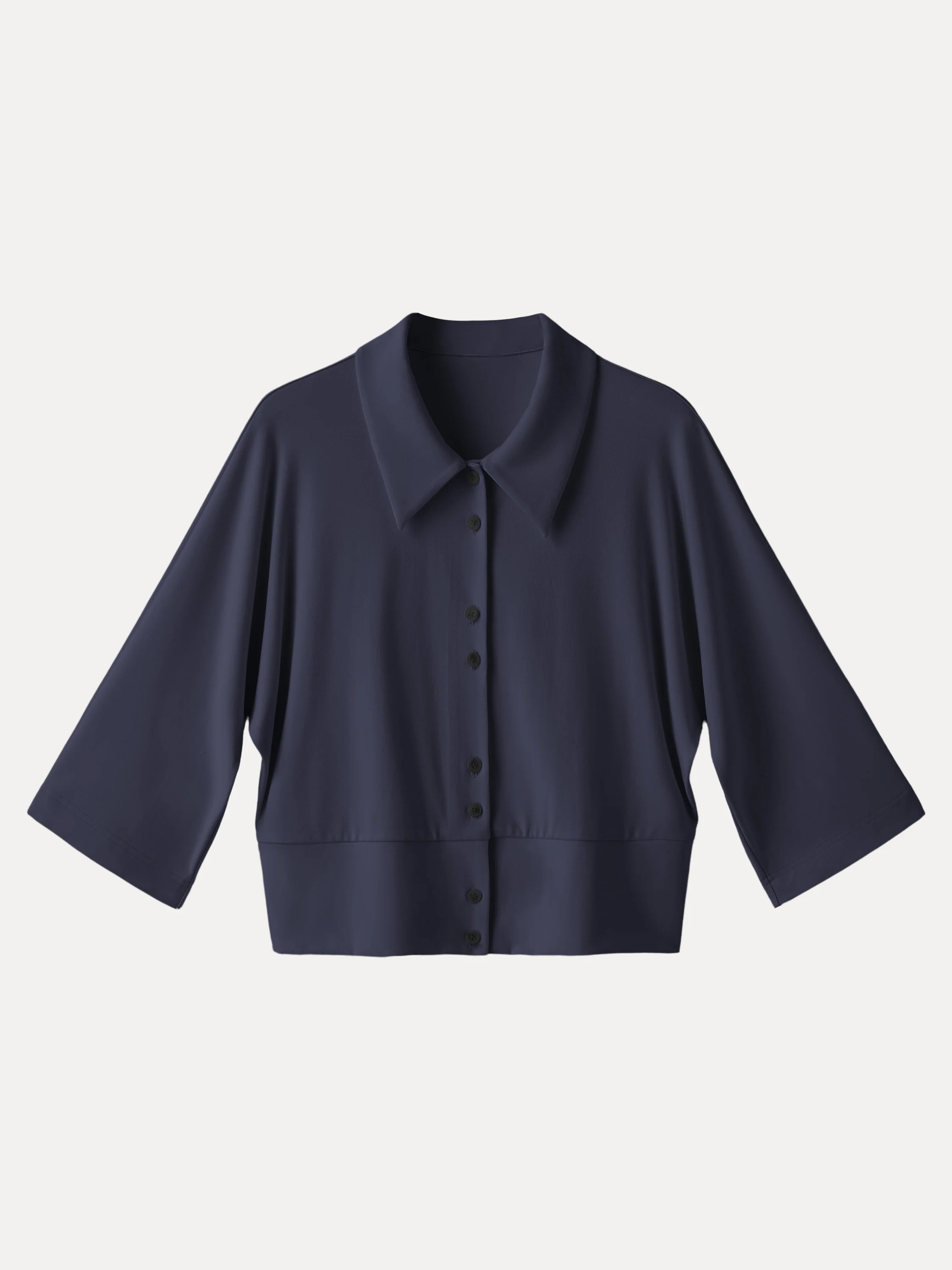Soft Stretch Collared Button-Up Shirt Cardigan - Image 13