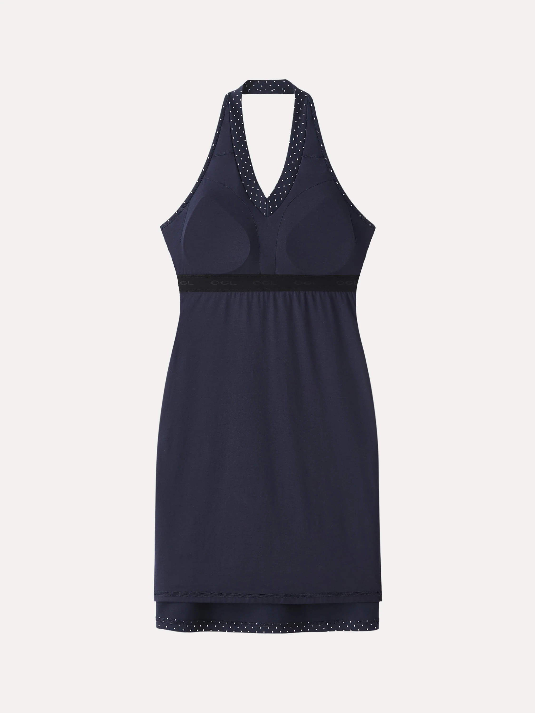 Soft Stretch Cotton Halter Neck Polka Dot Mini Bra Dress Limited Edition - Image 11