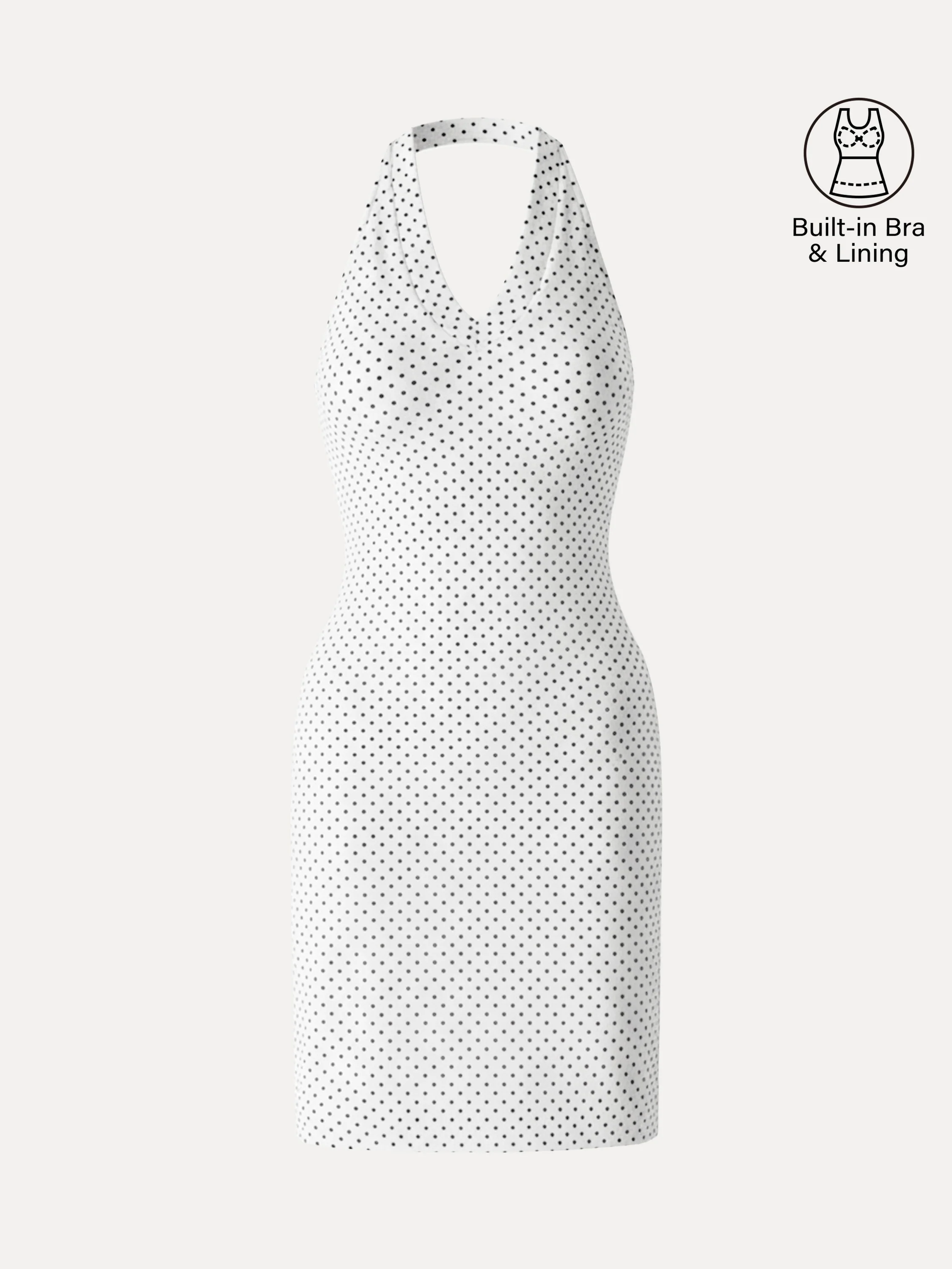 Soft Stretch Cotton Halter Neck Polka Dot Mini Bra Dress Limited Edition - Image 14