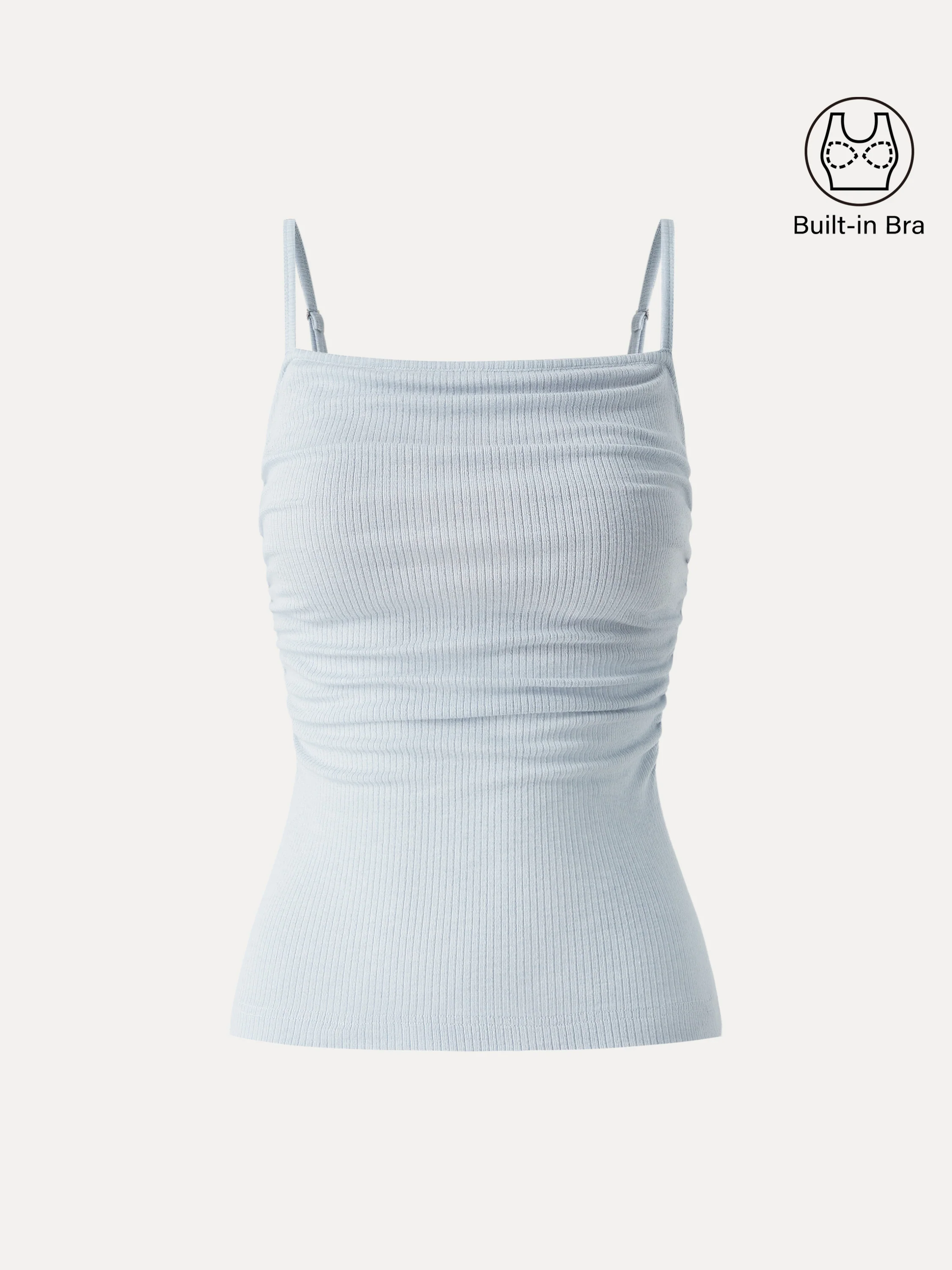 Soft Textured Adjustable Spaghetti Bra Tank - Image 10