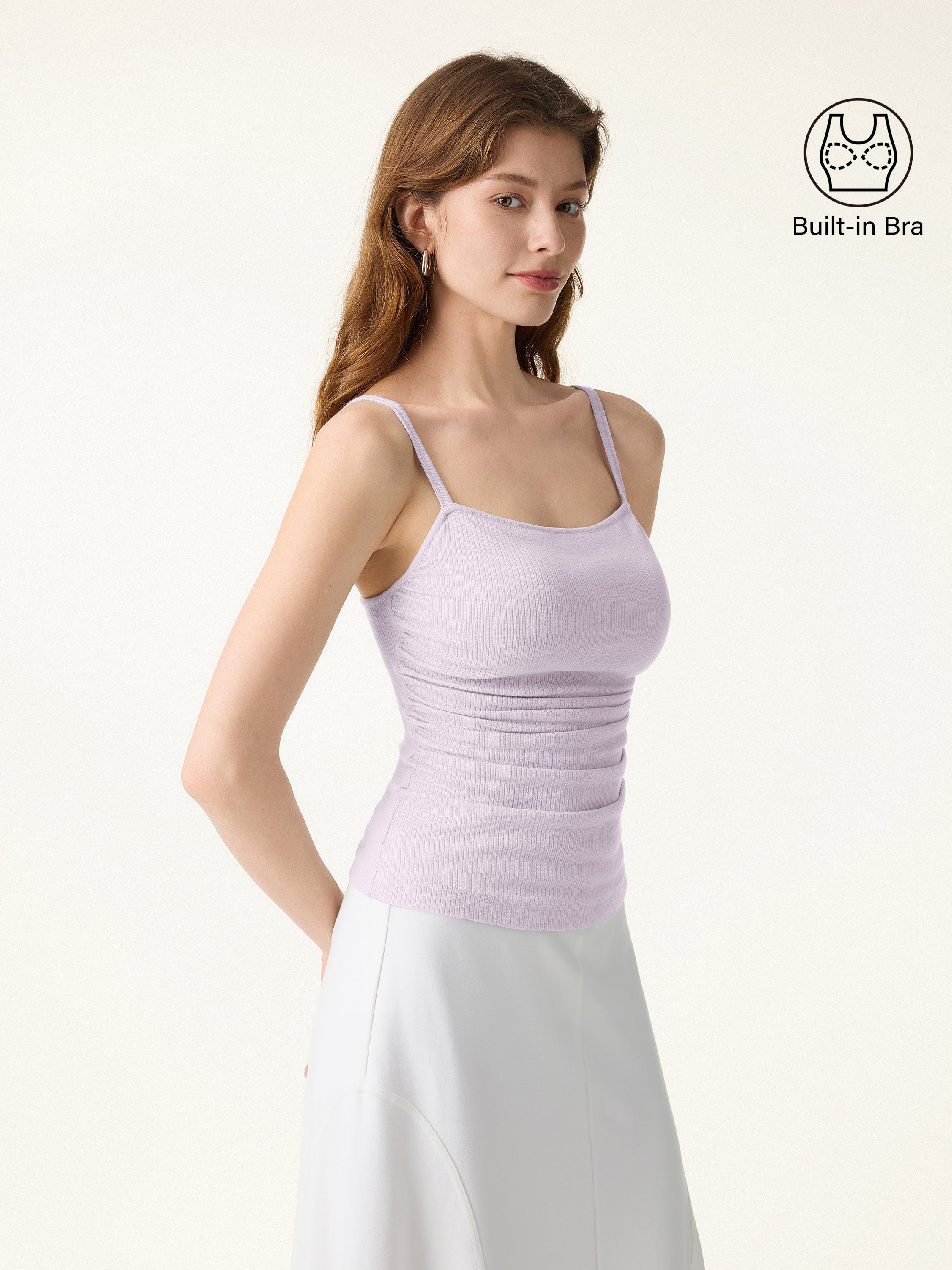 Soft Textured Adjustable Spaghetti Bra Tank - Image 12
