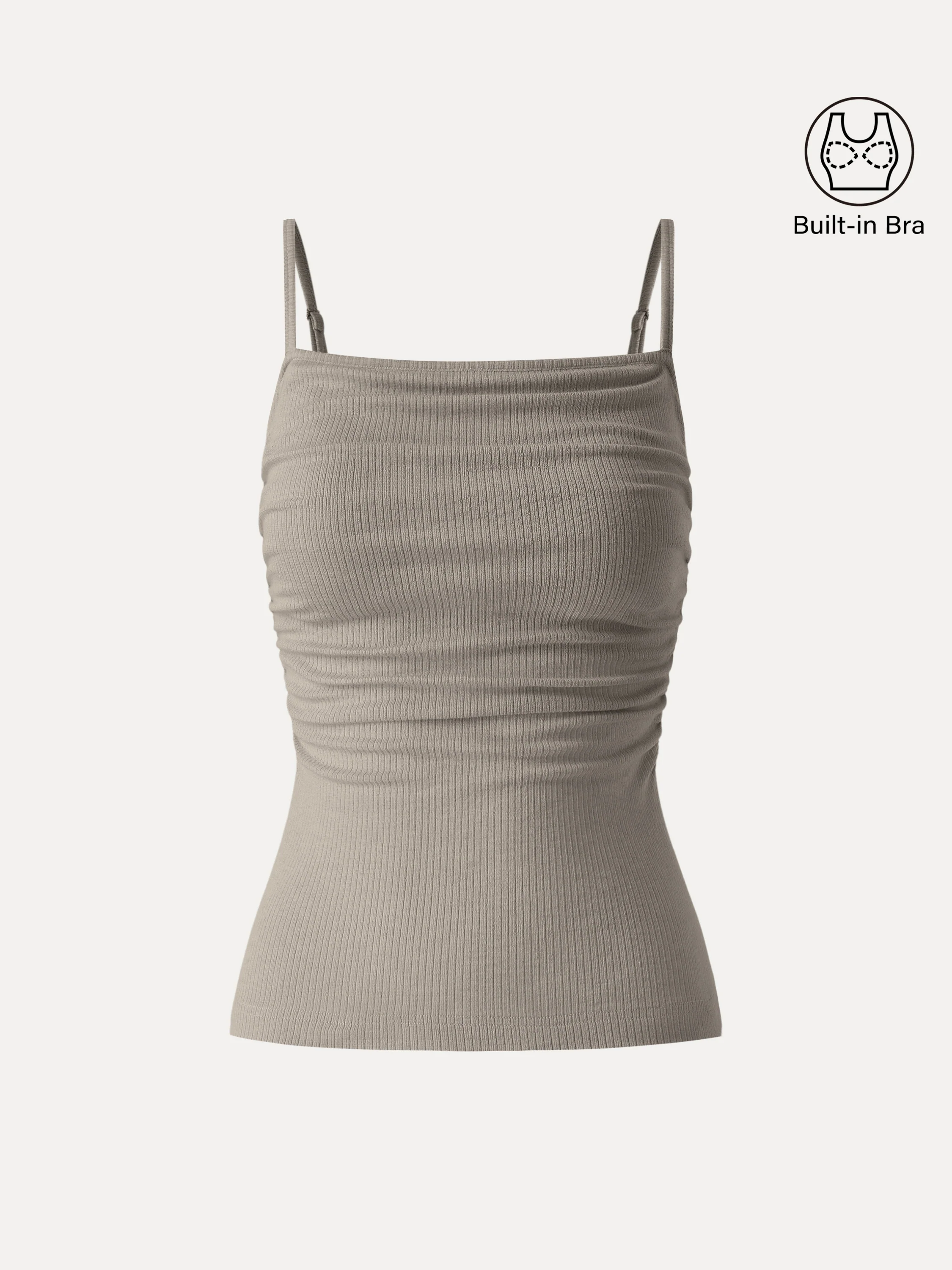 Soft Textured Adjustable Spaghetti Bra Tank - Image 15