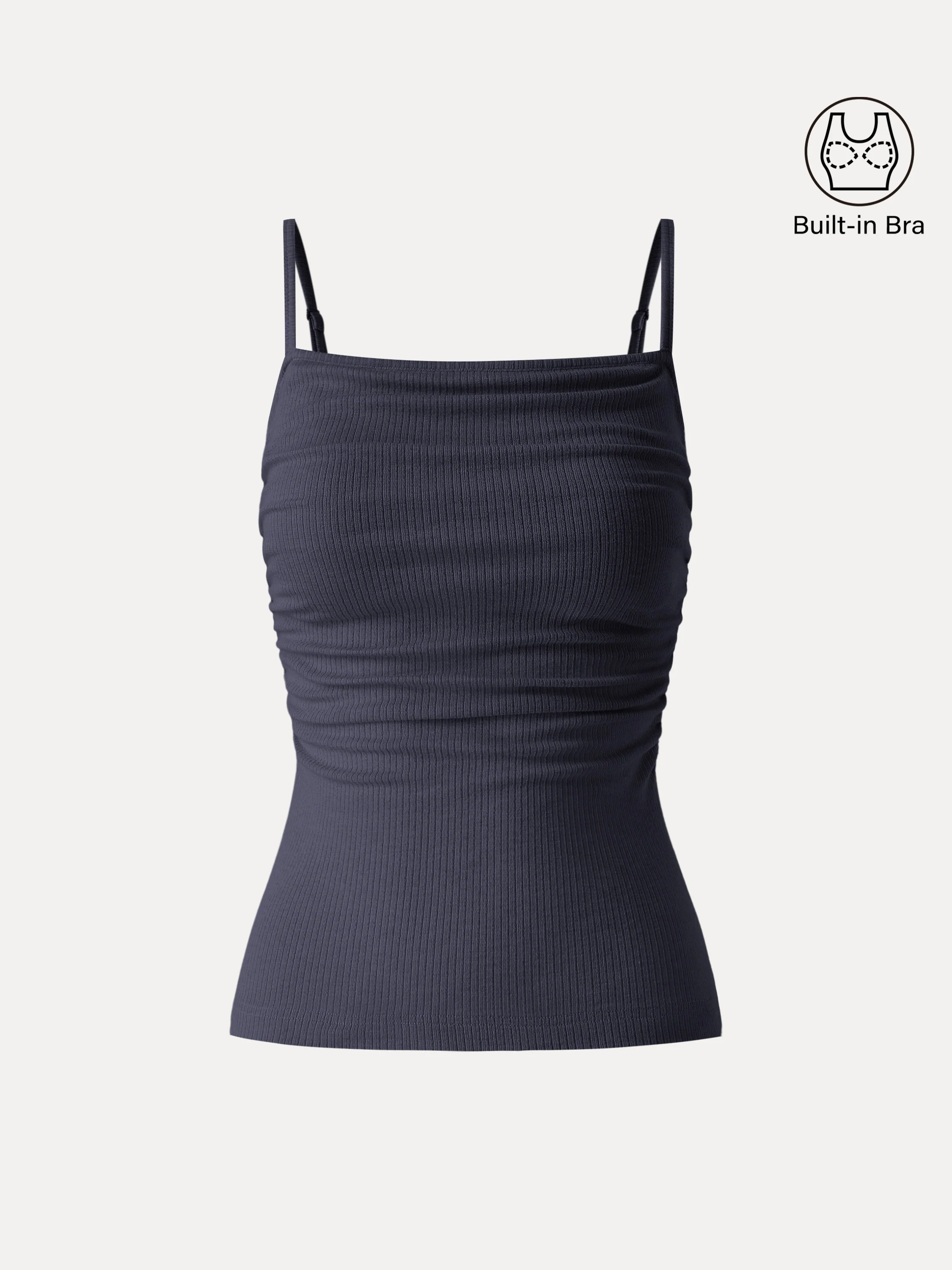 Soft Textured Adjustable Spaghetti Bra Tank - Image 17