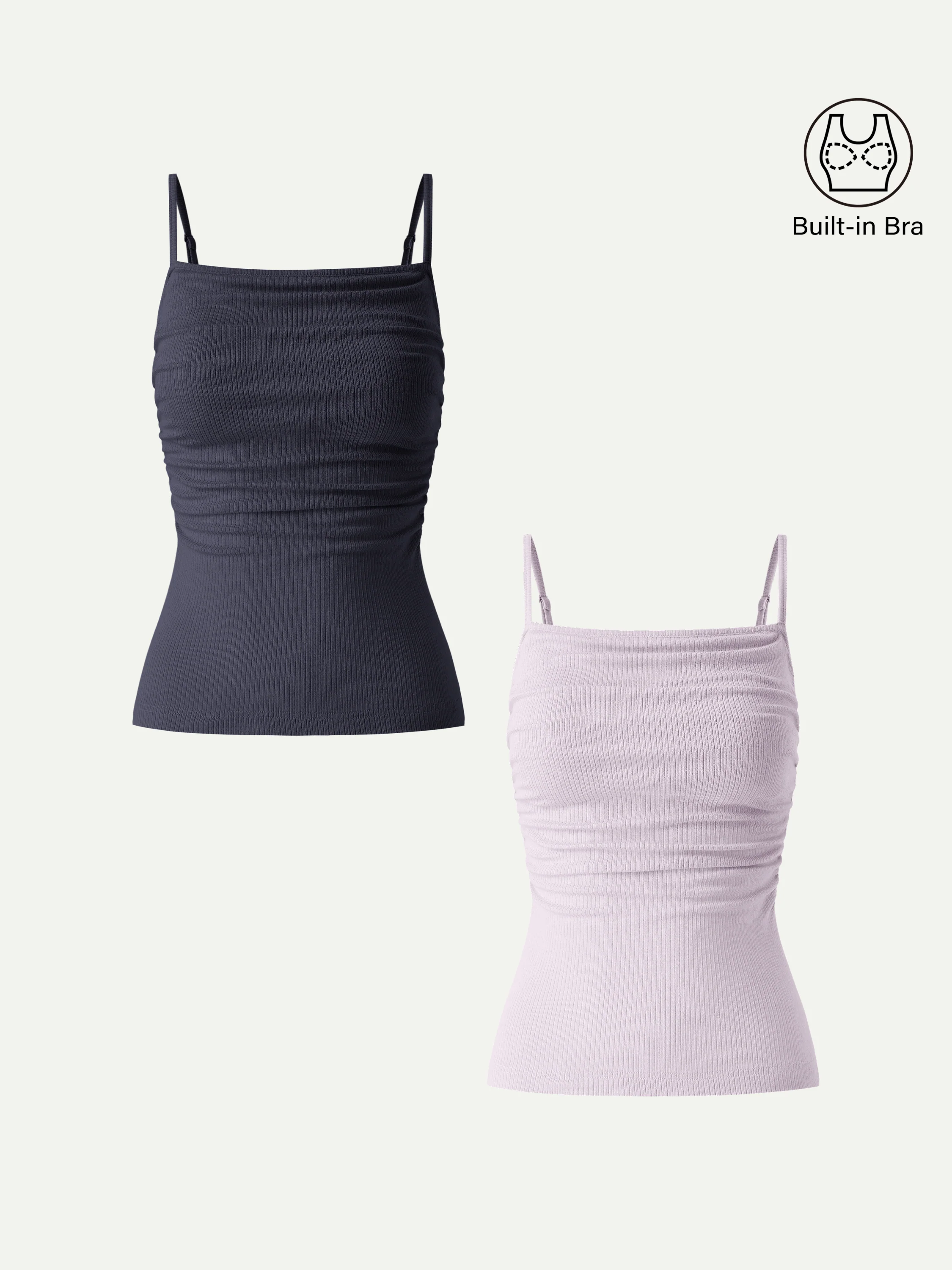 Soft Textured Adjustable Spaghetti Bra Tank - Image 19