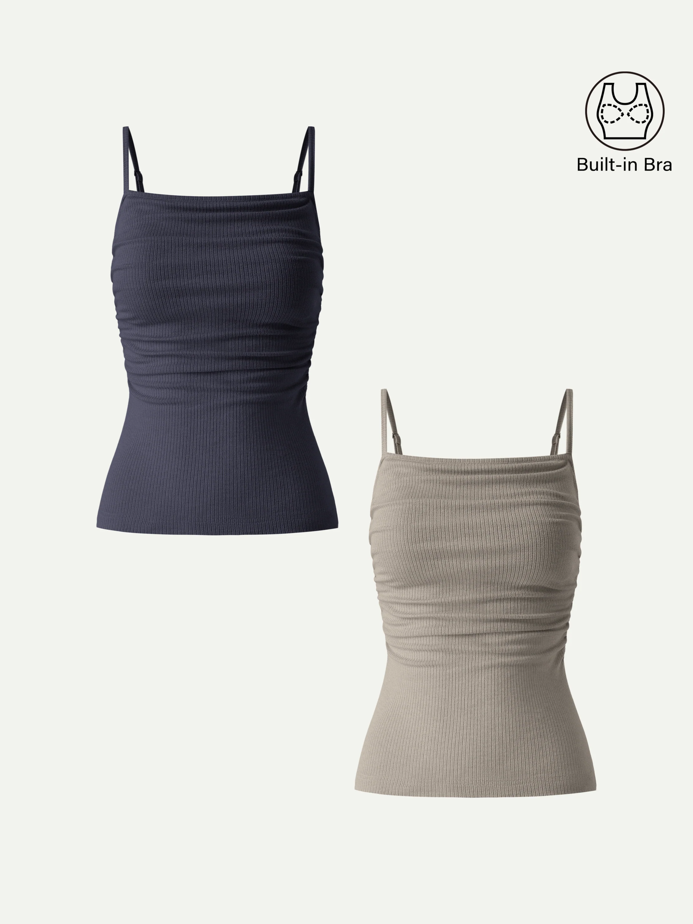 Soft Textured Adjustable Spaghetti Bra Tank - Image 21