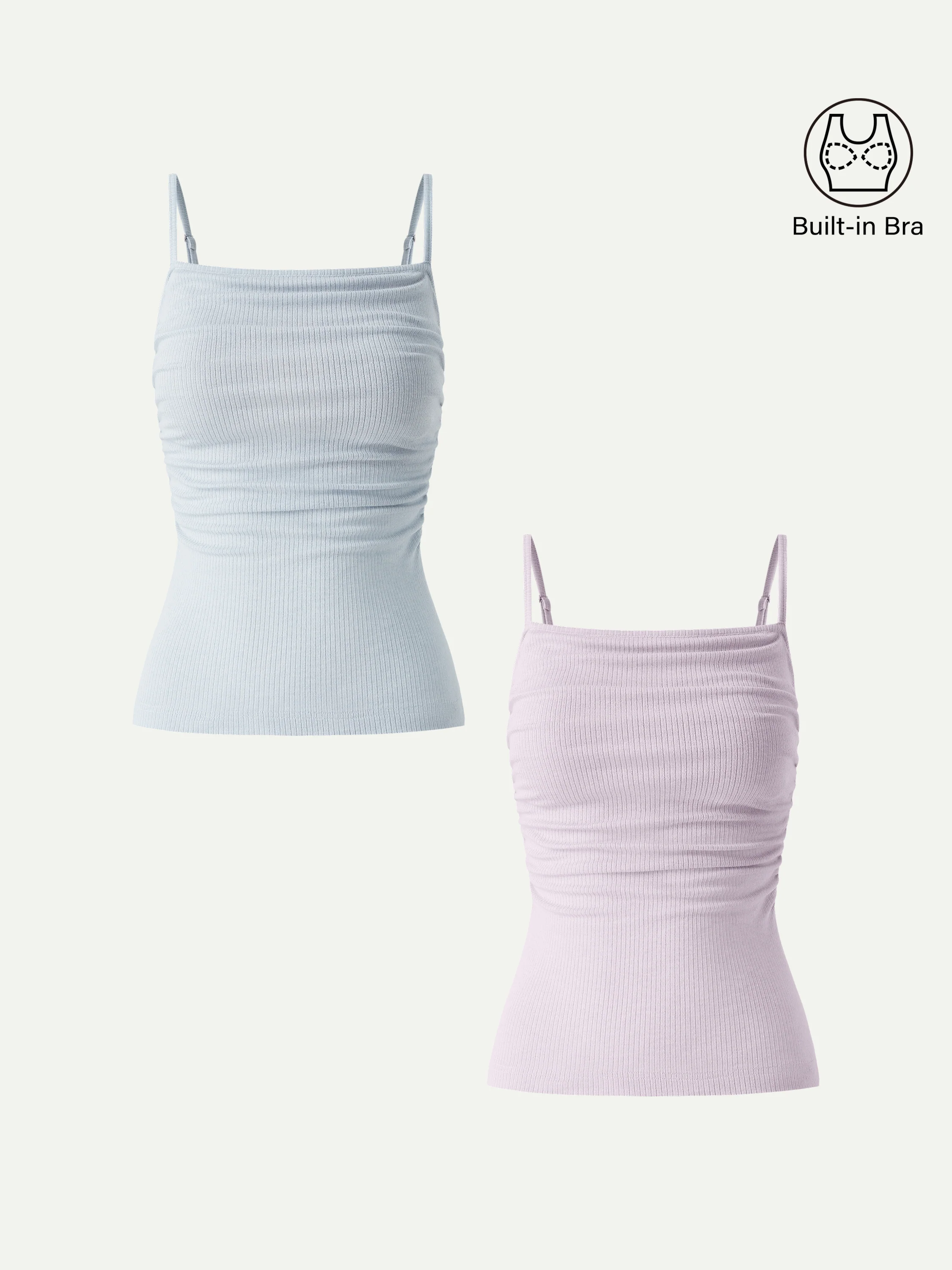 Soft Textured Adjustable Spaghetti Bra Tank - Image 22