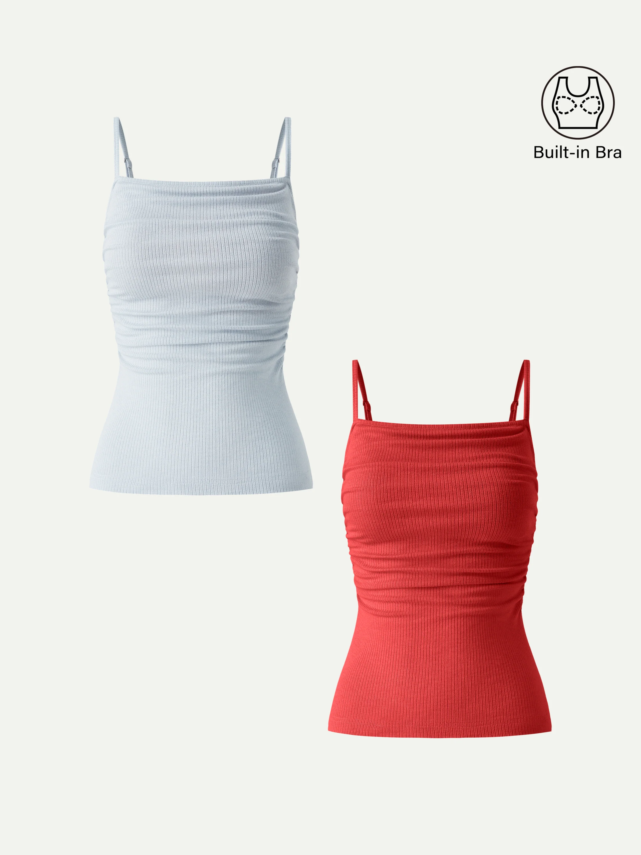 Soft Textured Adjustable Spaghetti Bra Tank - Image 23