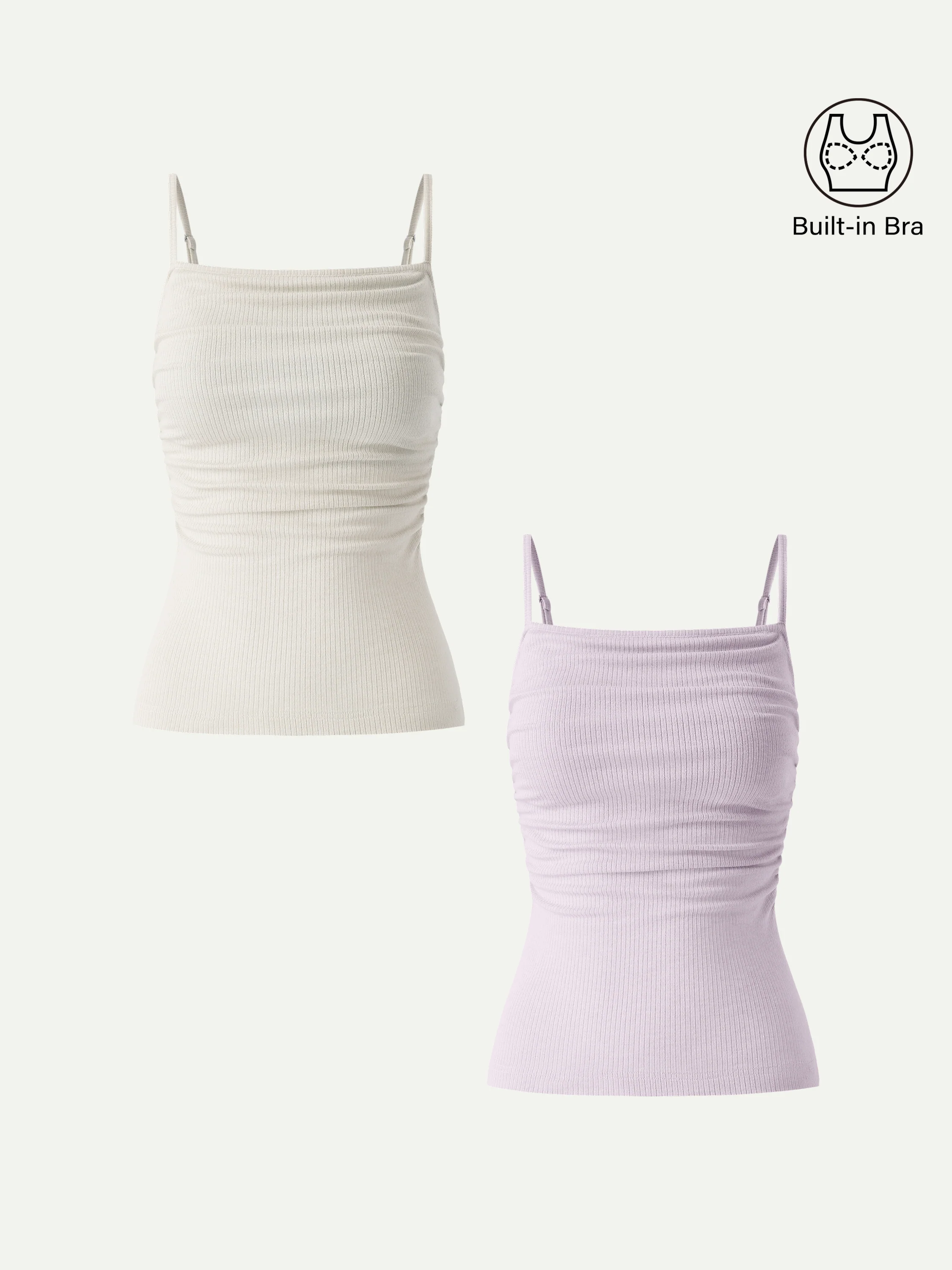 Soft Textured Adjustable Spaghetti Bra Tank - Image 25