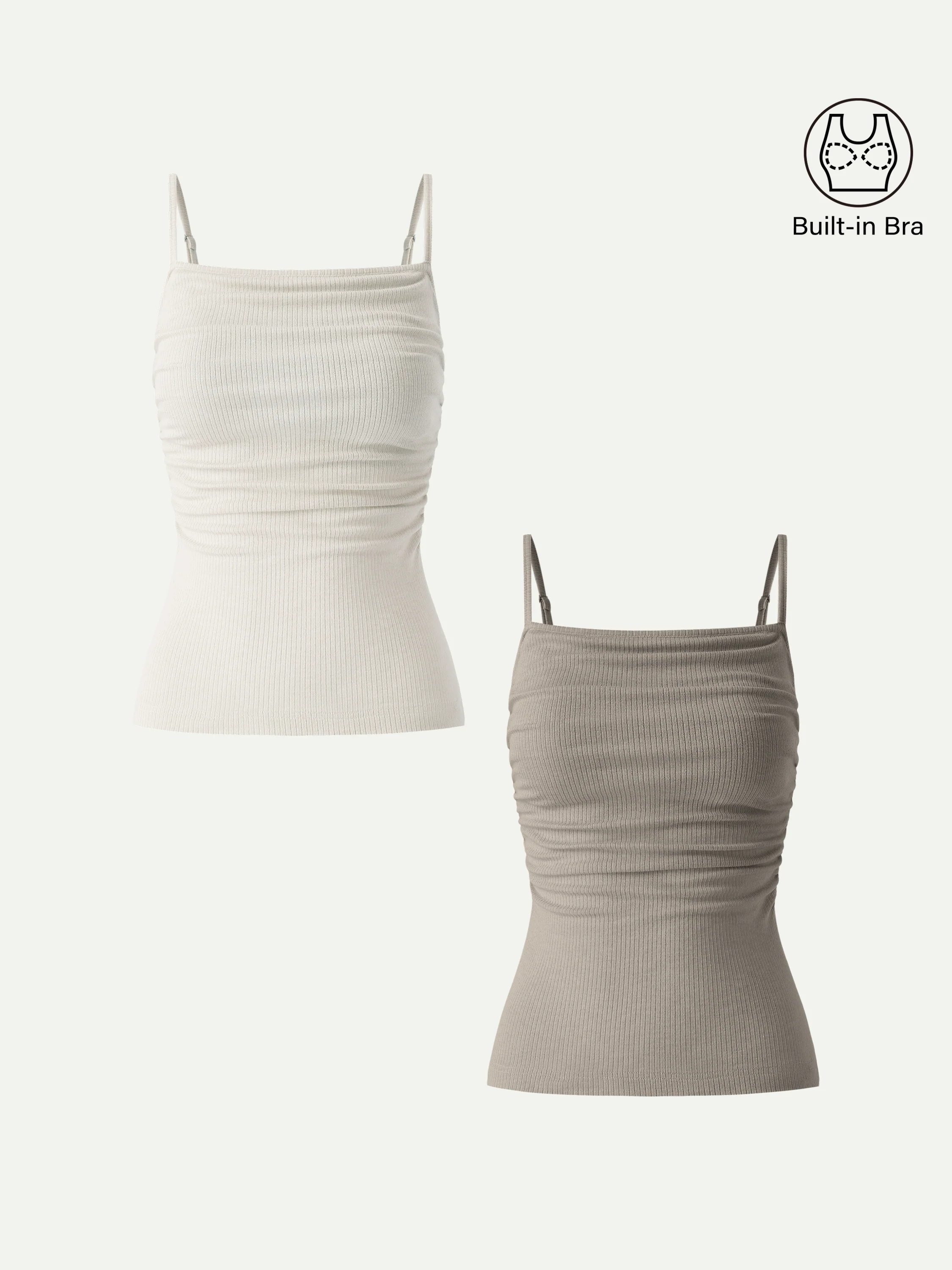 Soft Textured Adjustable Spaghetti Bra Tank - Image 27