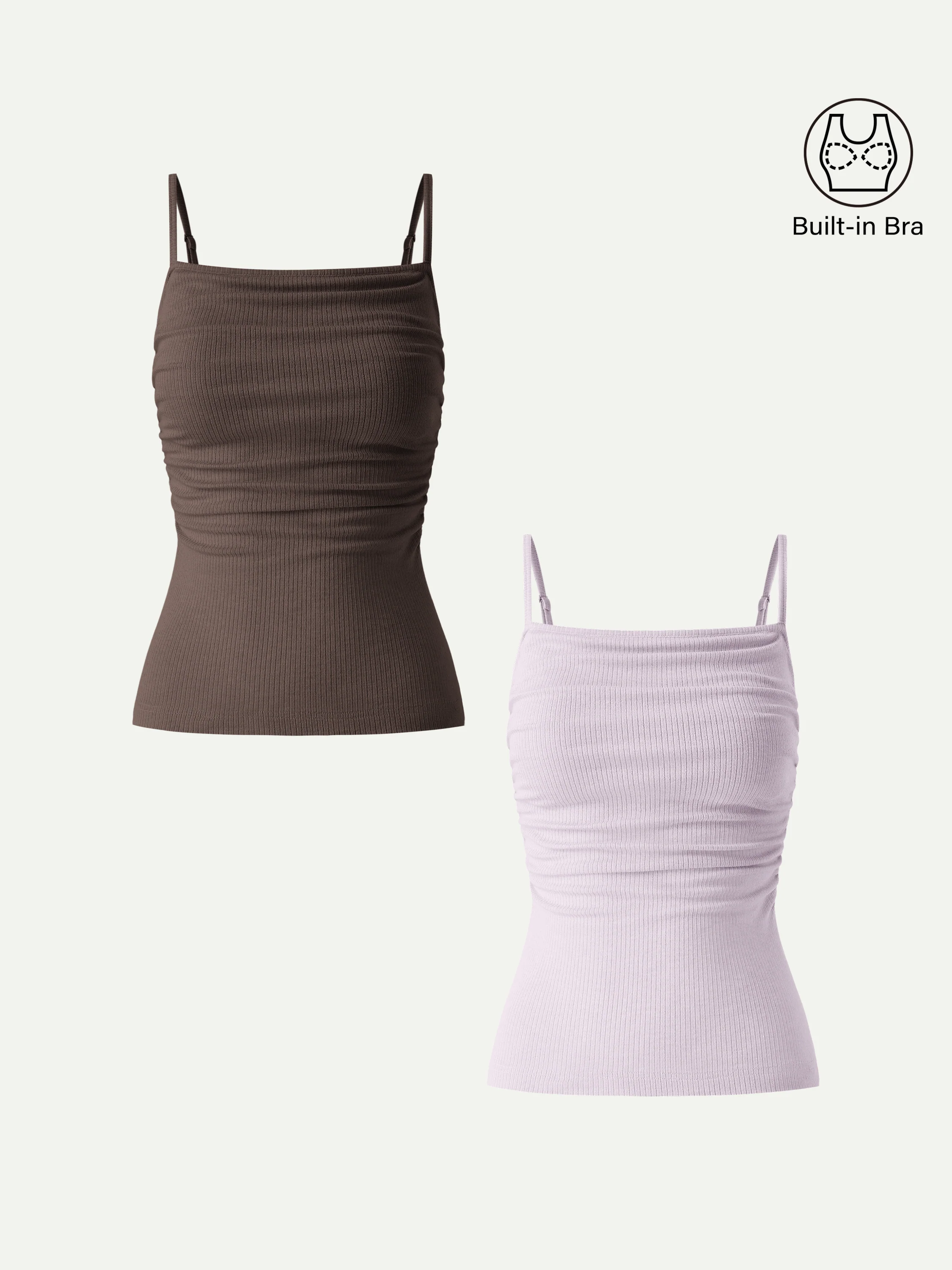 Soft Textured Adjustable Spaghetti Bra Tank - Image 30