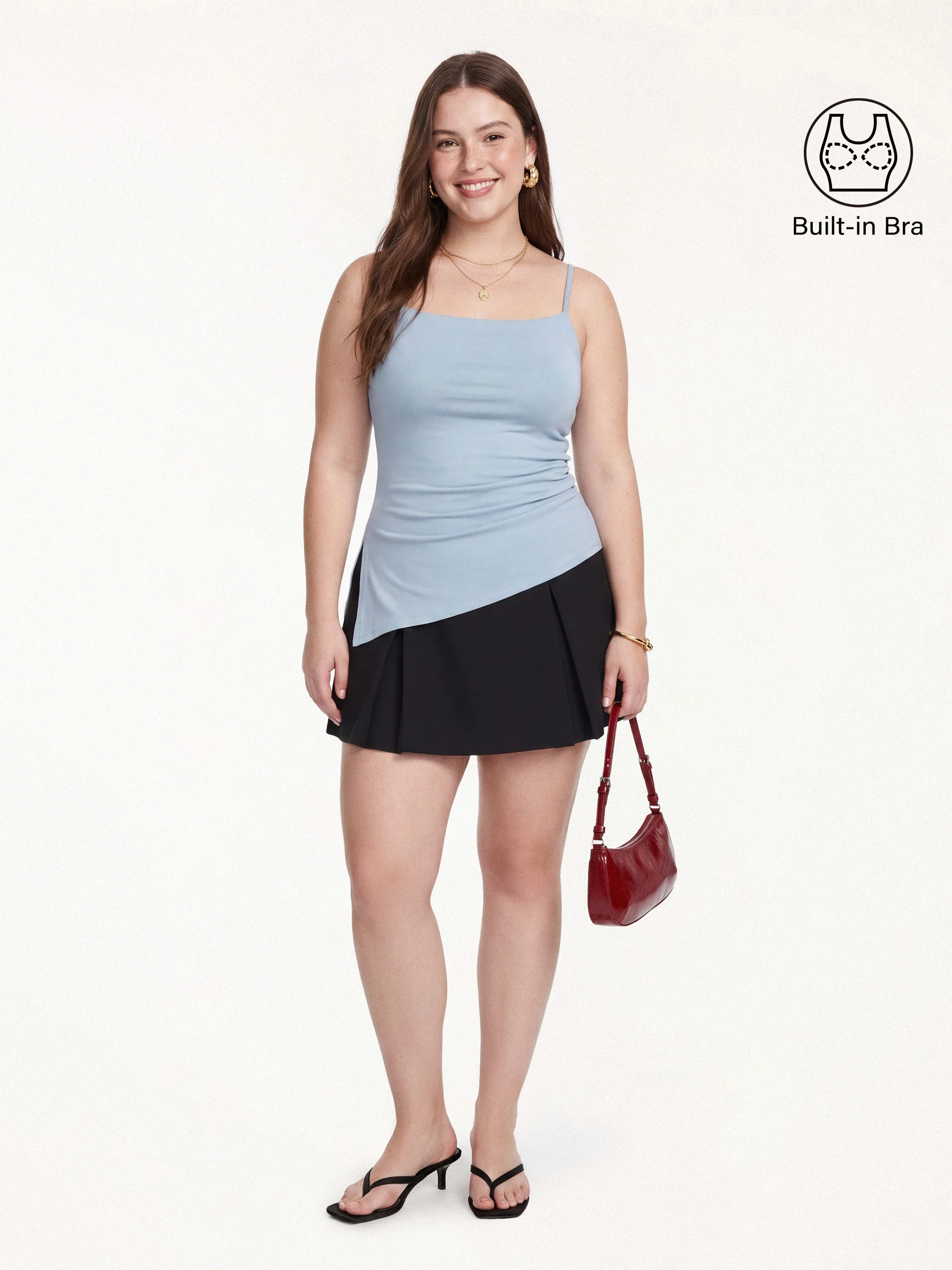 Spaghetti Bra Top with Side Slit - Image 14